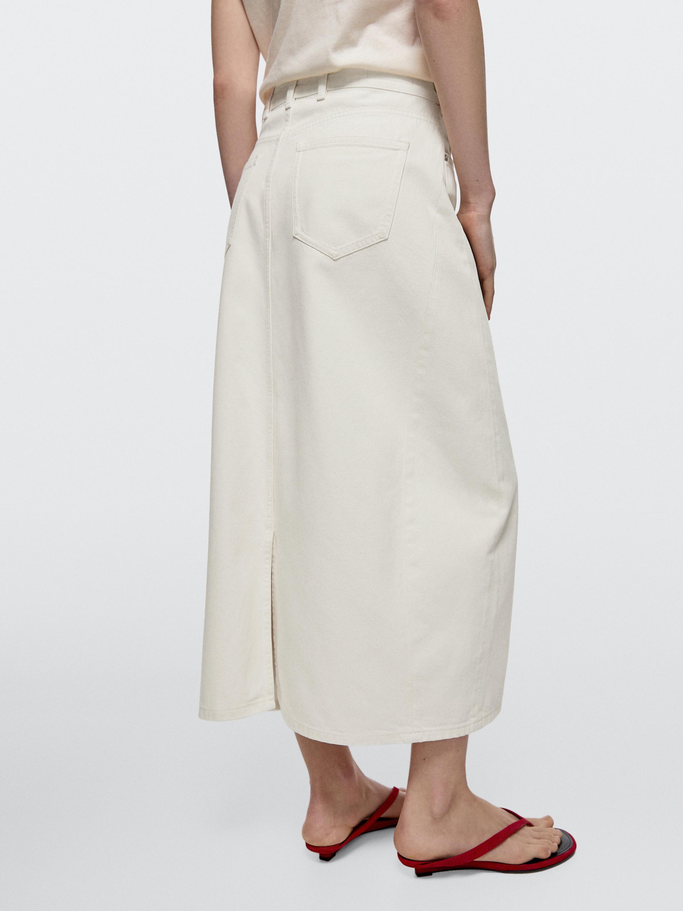 Barrel fit denim midi skirt — CREAM