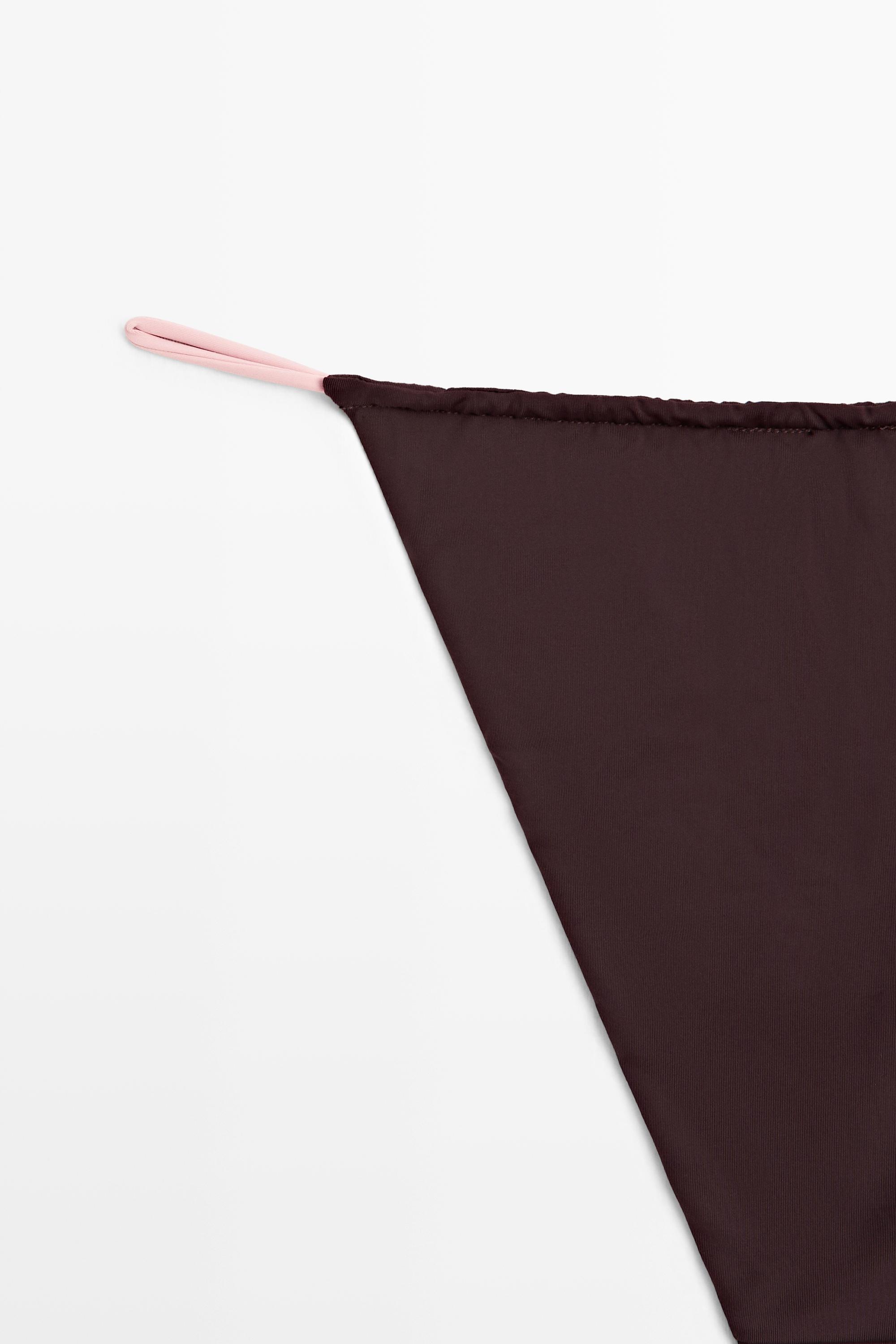 Contrast tie-side bikini bottoms — PALE PINK