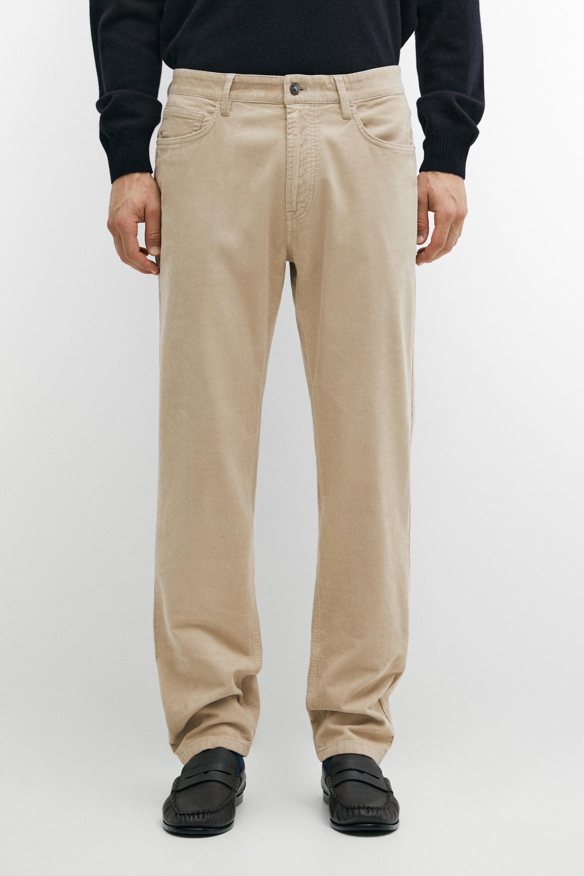 Corduroy tapered fit pants
