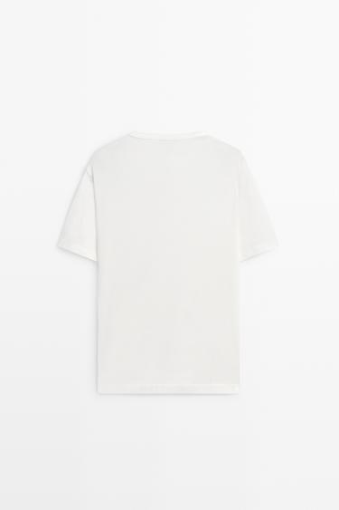 100% cotton henley T-shirt — Off white 6