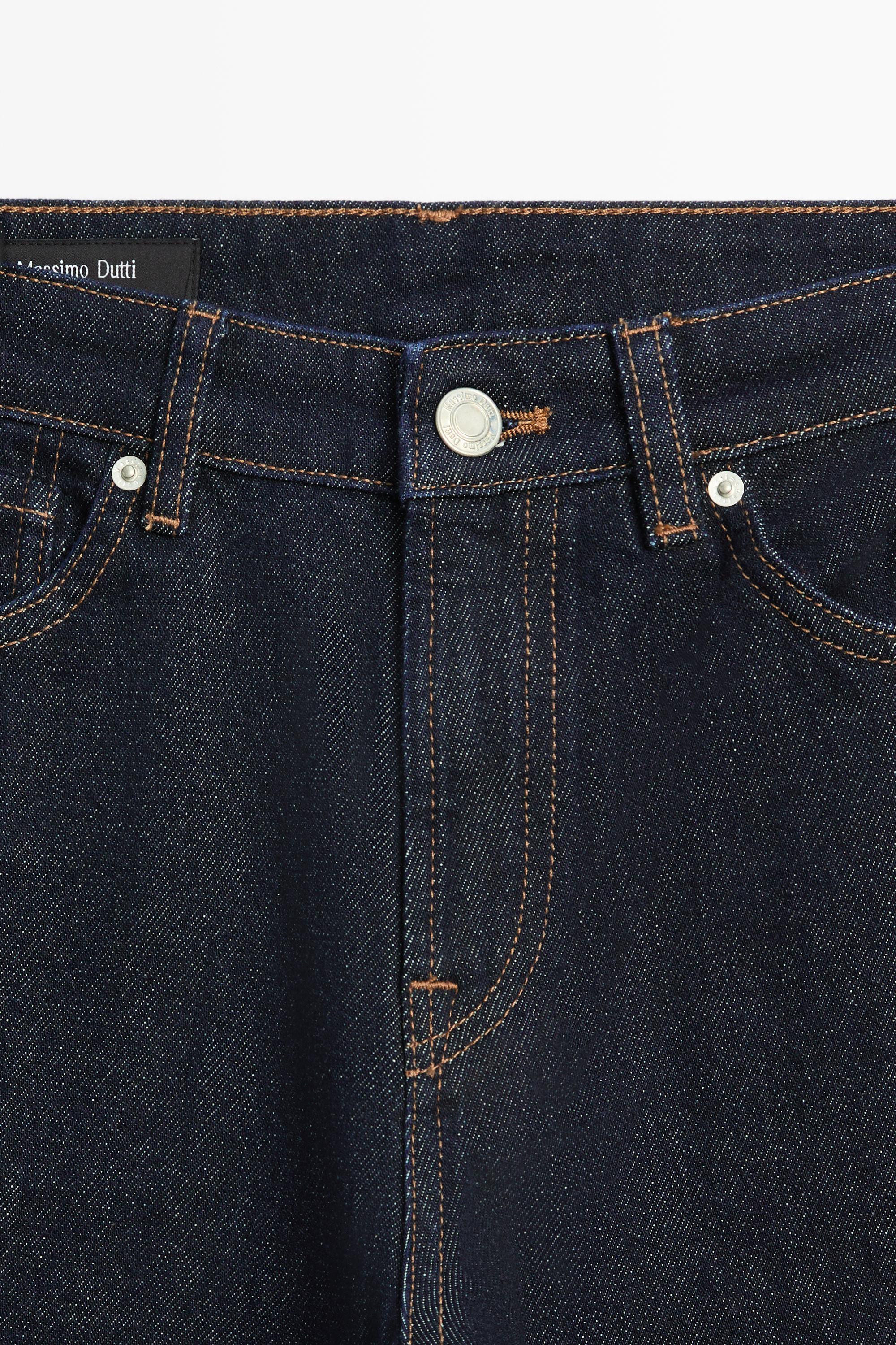 High-waist cropped straight-leg jeans — DARK BLUE