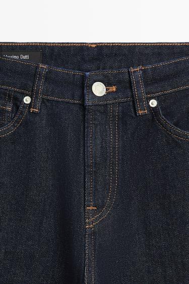 High-waist cropped straight-leg jeans — DARK BLUE 7