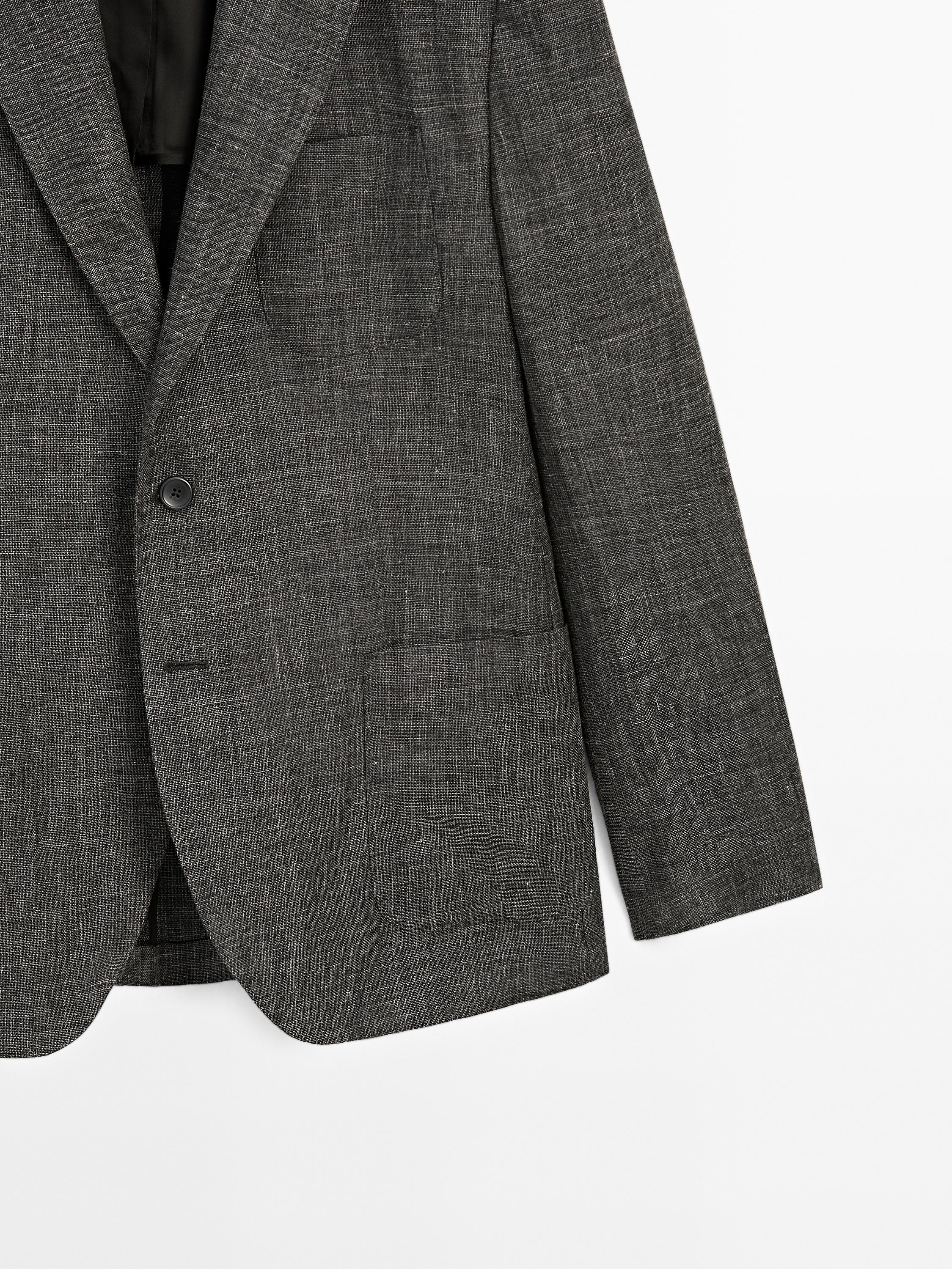 Linen and cotton blend blazer