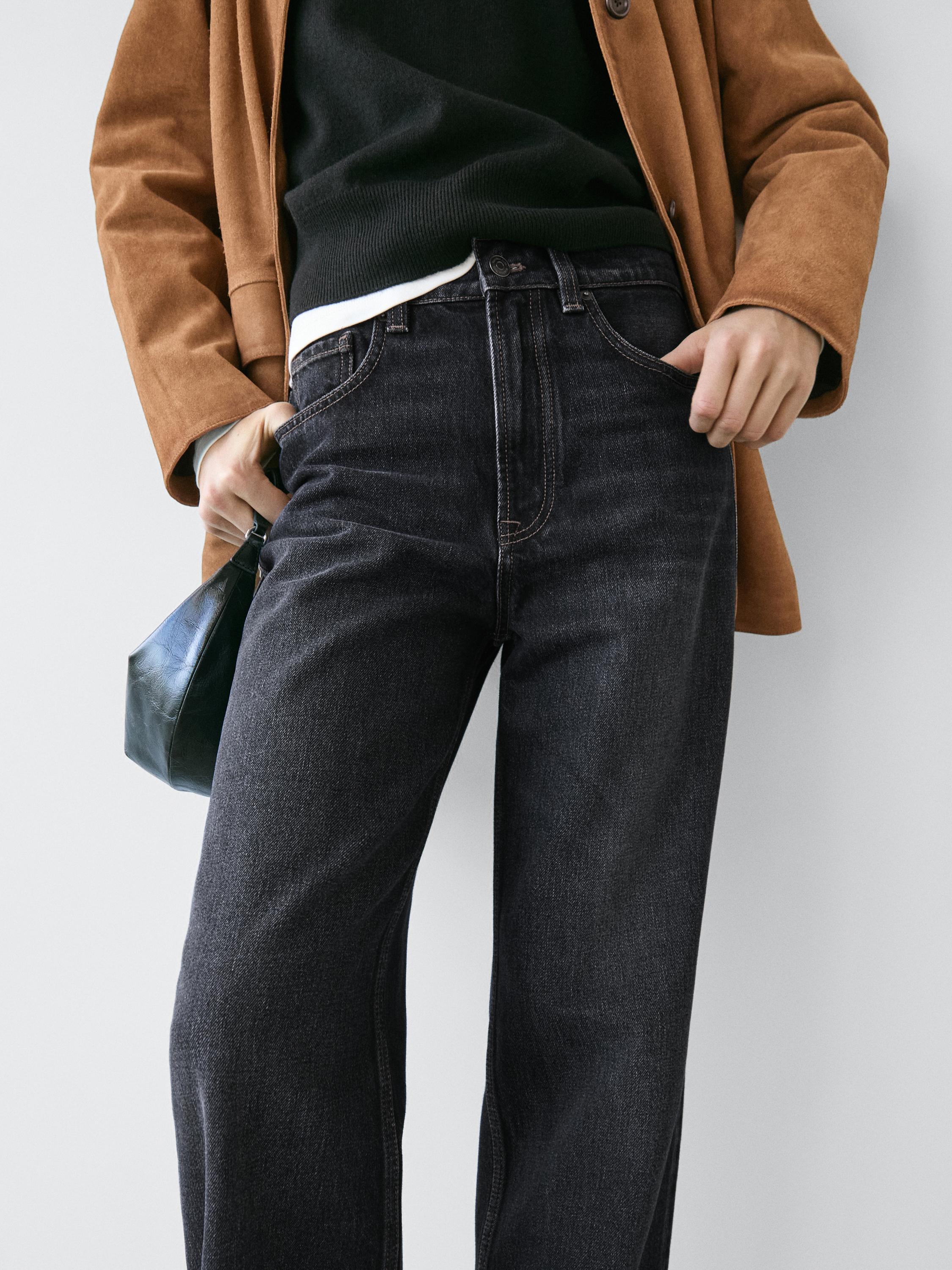 High-waist wide-leg jeans — DARK BLUE