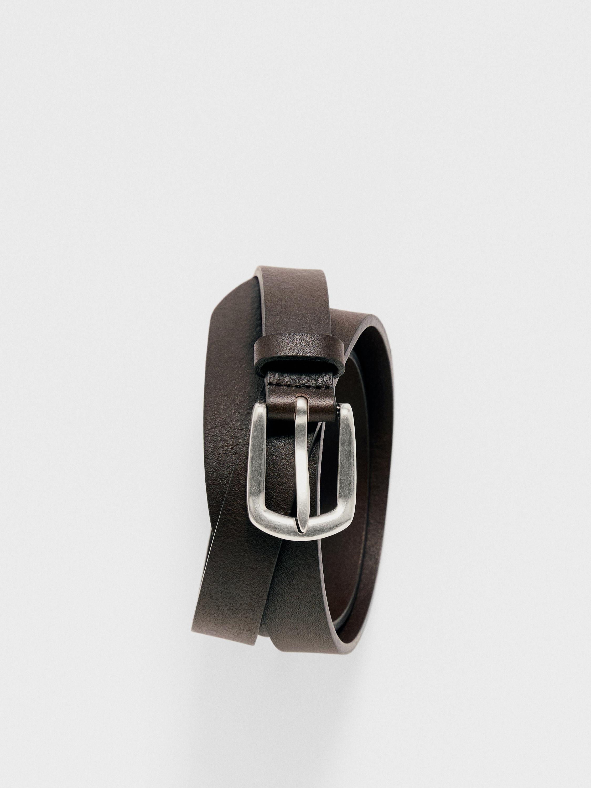 Nappa leather belt — BROWN