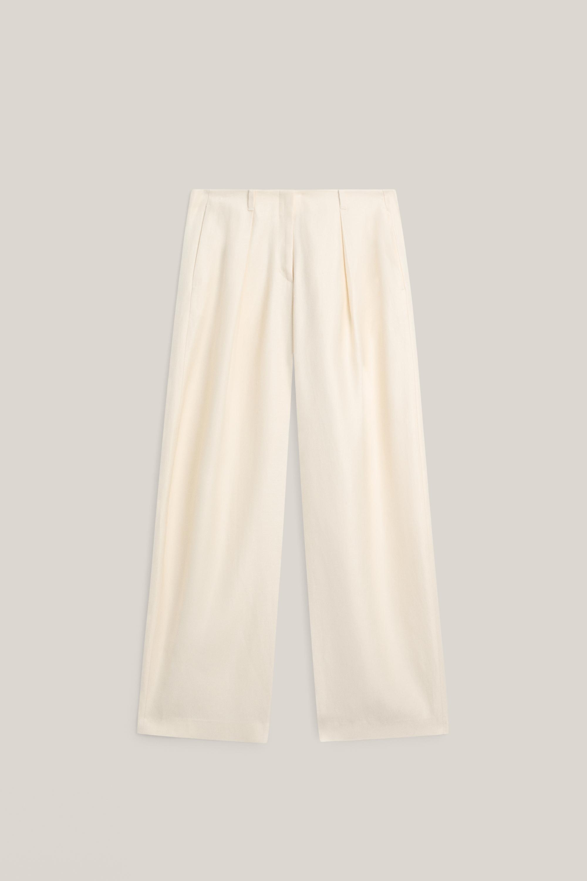 Wide-leg trousers with pleated details - LIMITED EDITION — Off white