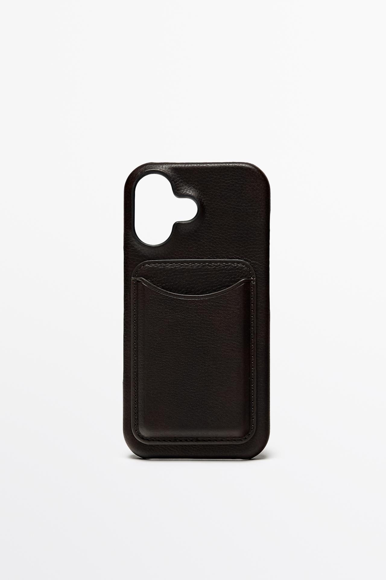 Nappa leather iPhone 17 case — BROWN