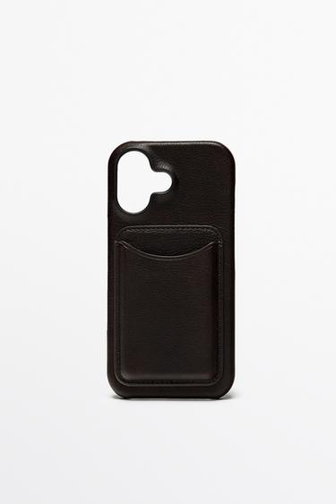 Nappa leather iPhone 17 case — BROWN 1