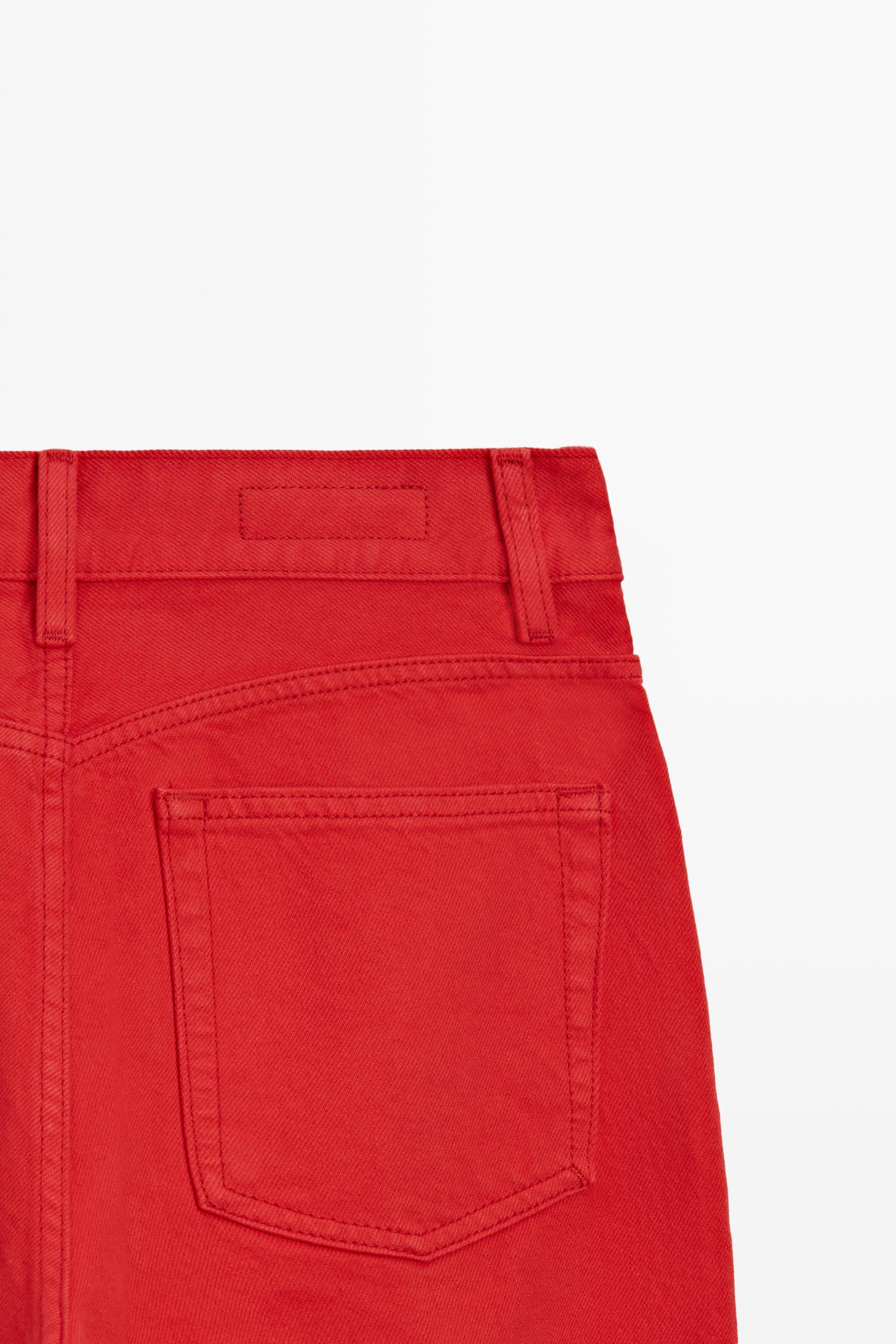 Straight-leg high-waist jeans — RED