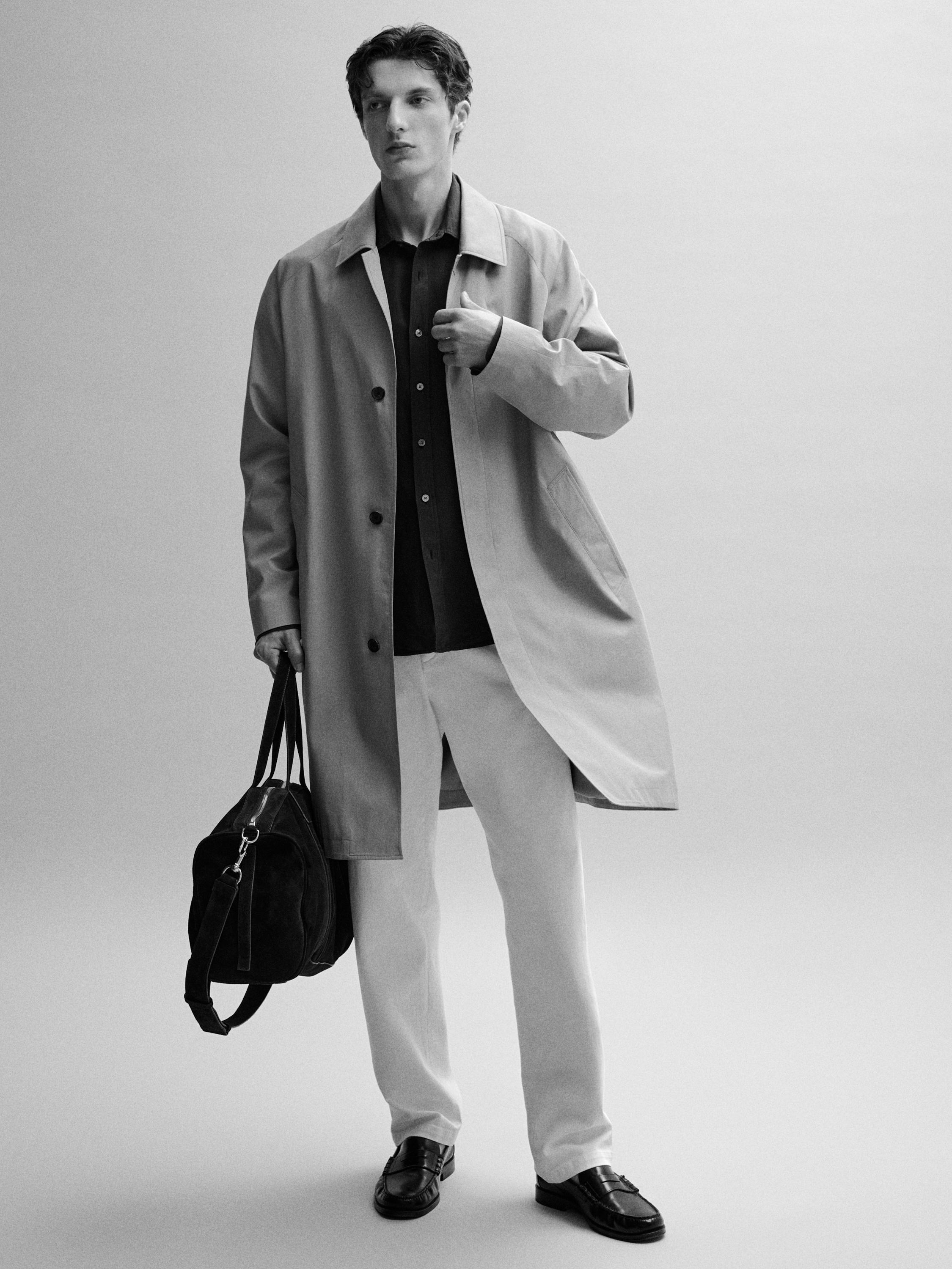 Suede leather travel bag