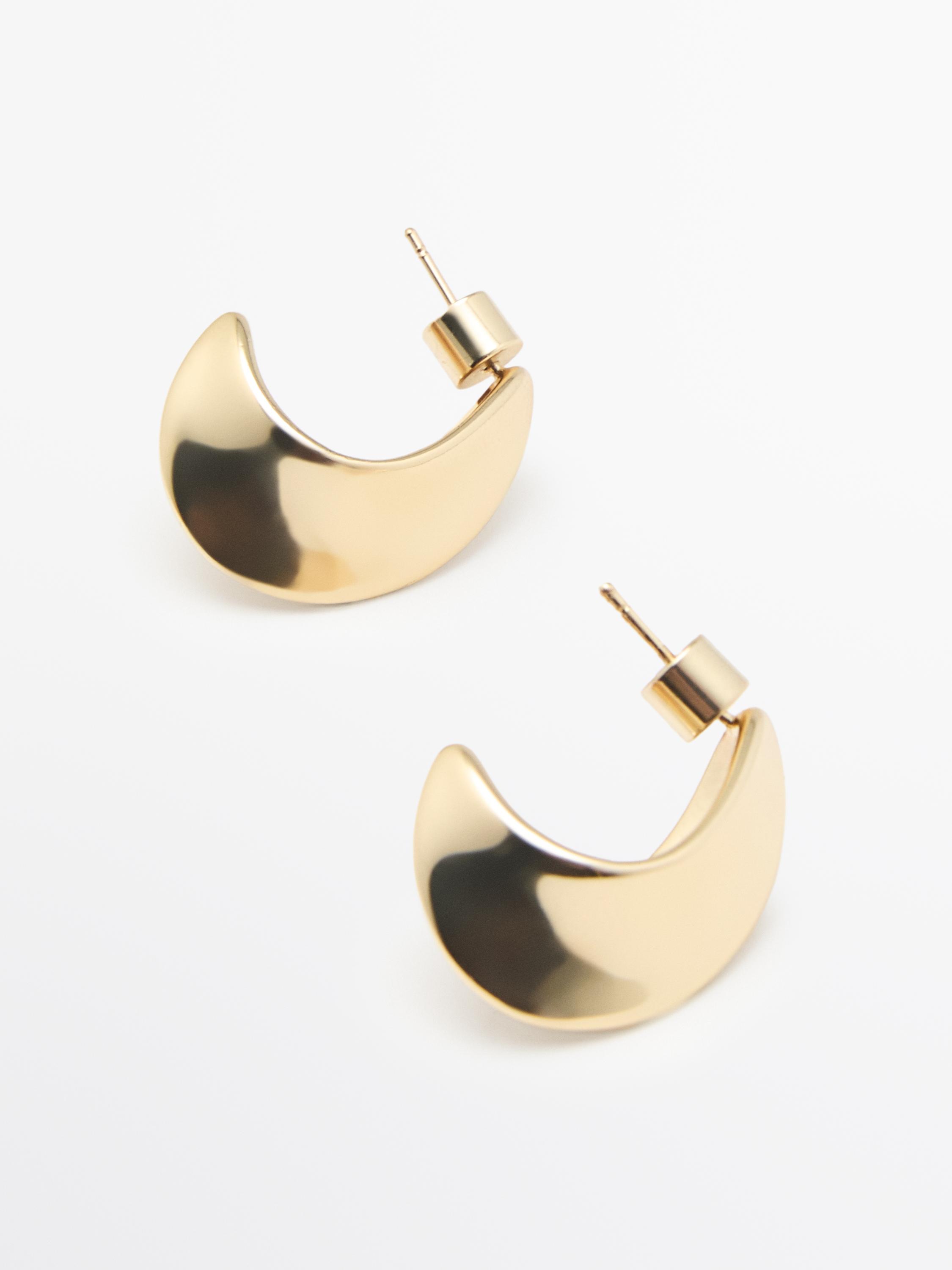 Moon hoop earrings — GOLDEN