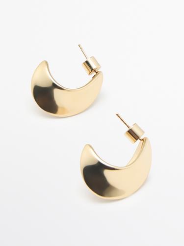 Moon hoop earrings — GOLDEN 3