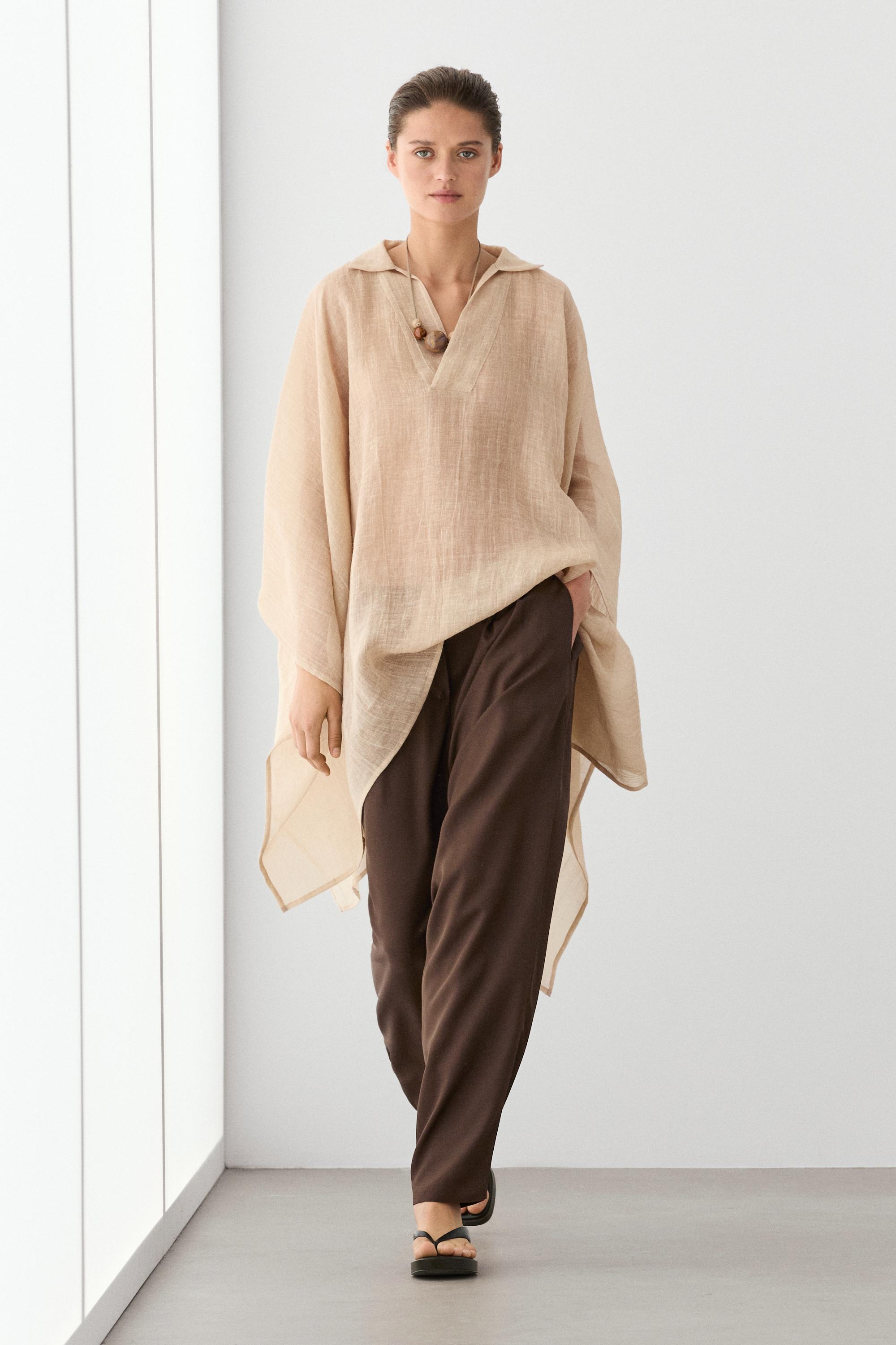 100% ramie cape — BEIGE