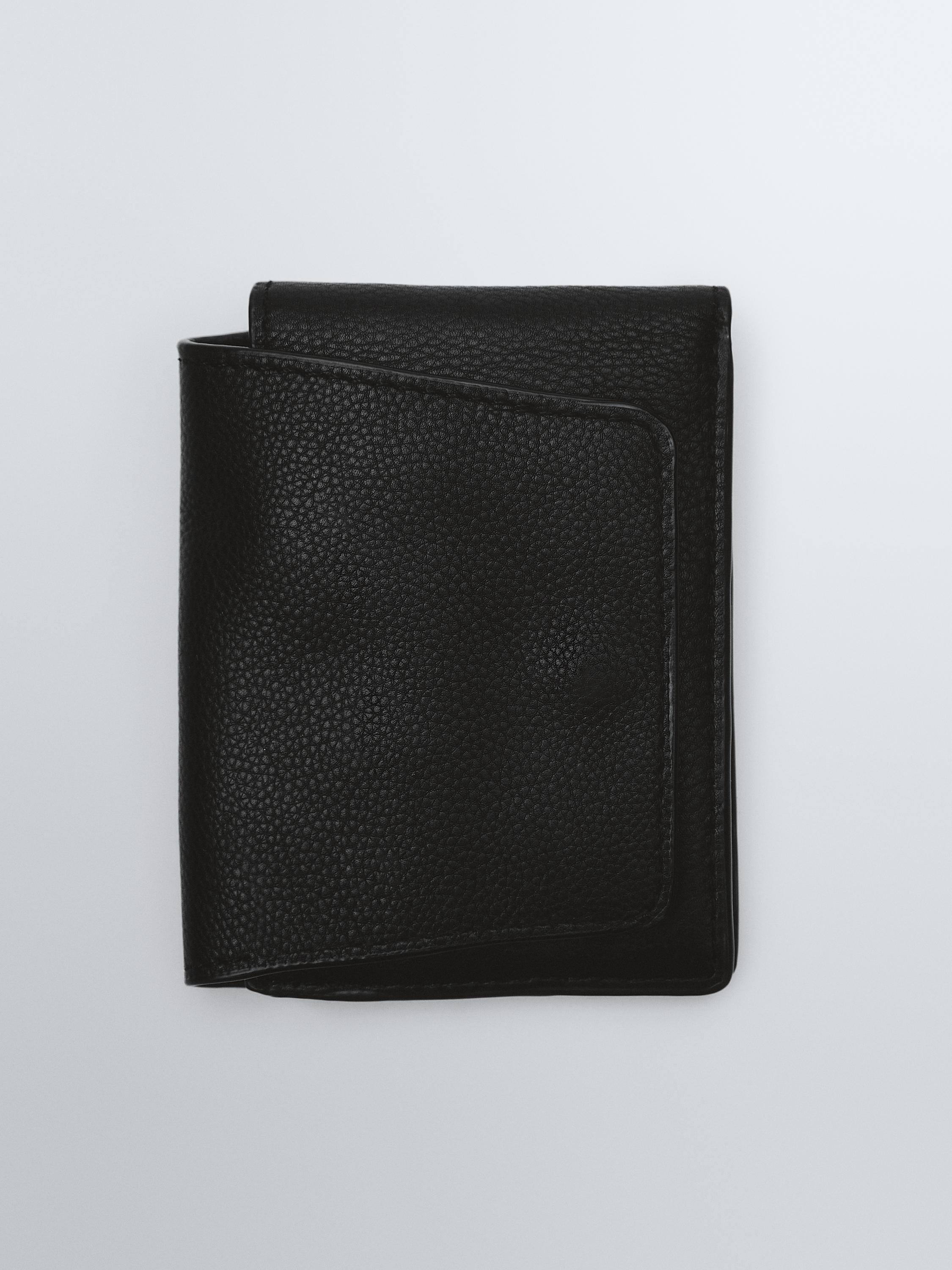 Nappa leather wallet — BLACK