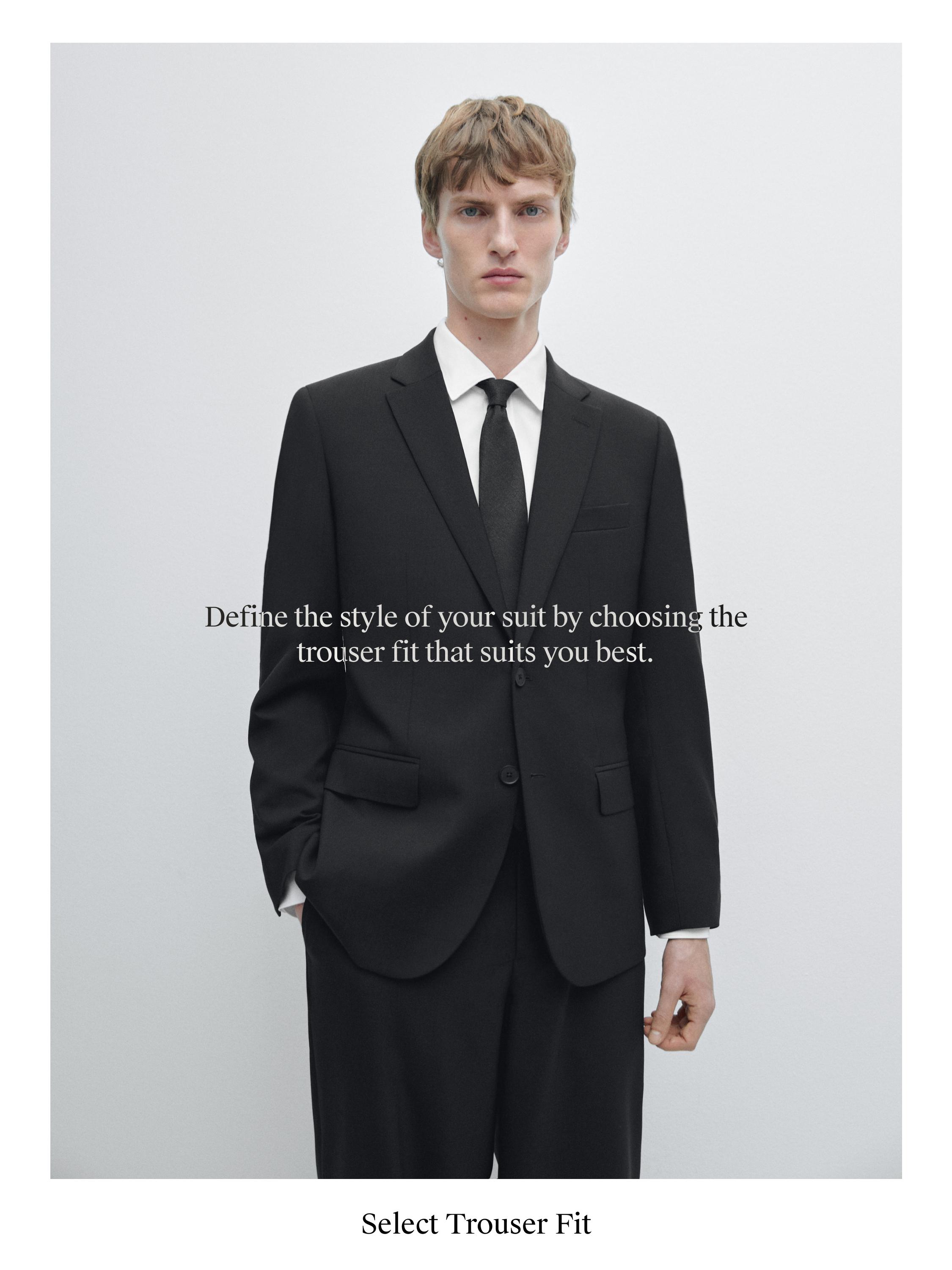 100% cool wool suit blazer — BLACK