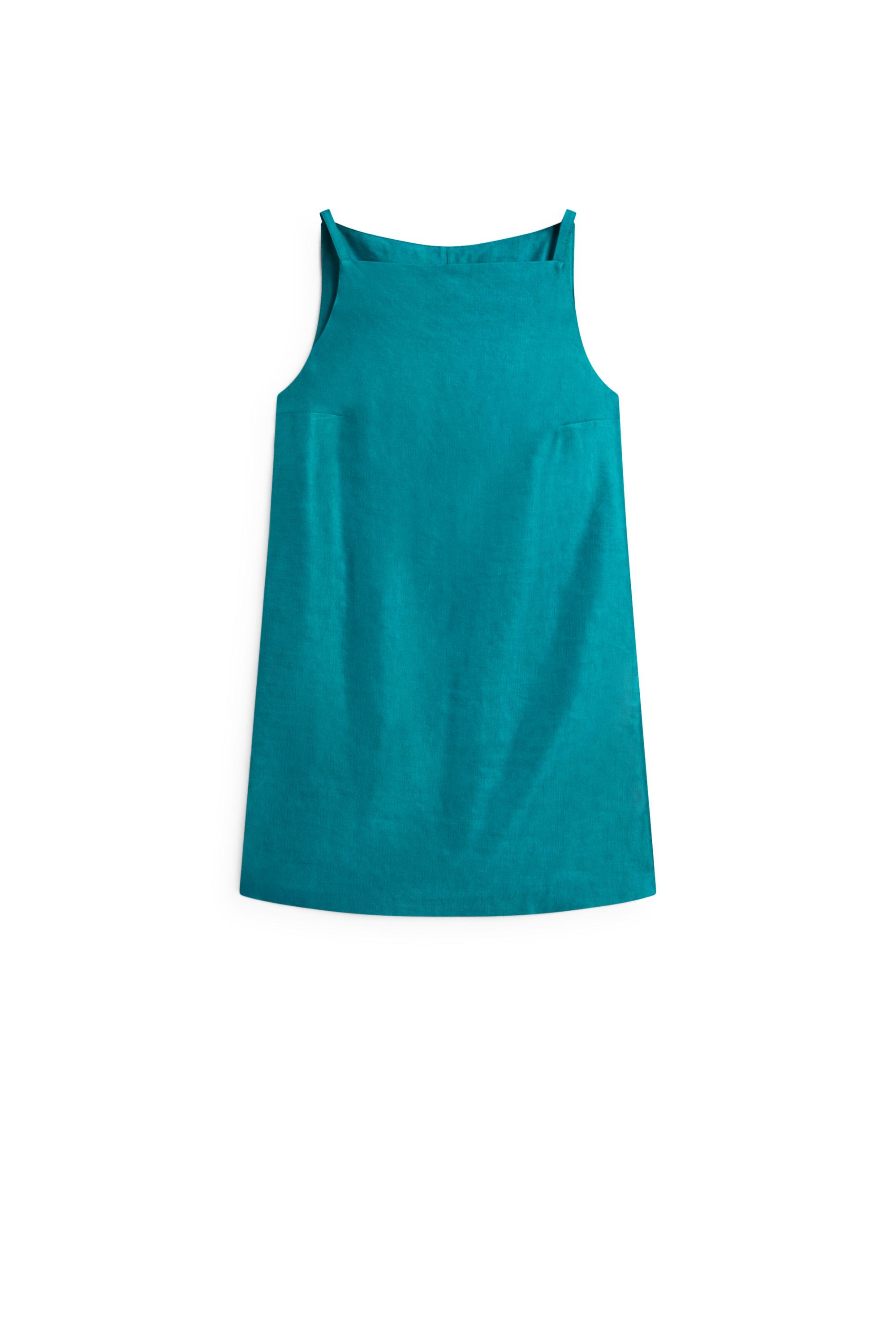 Linen blend mini dress