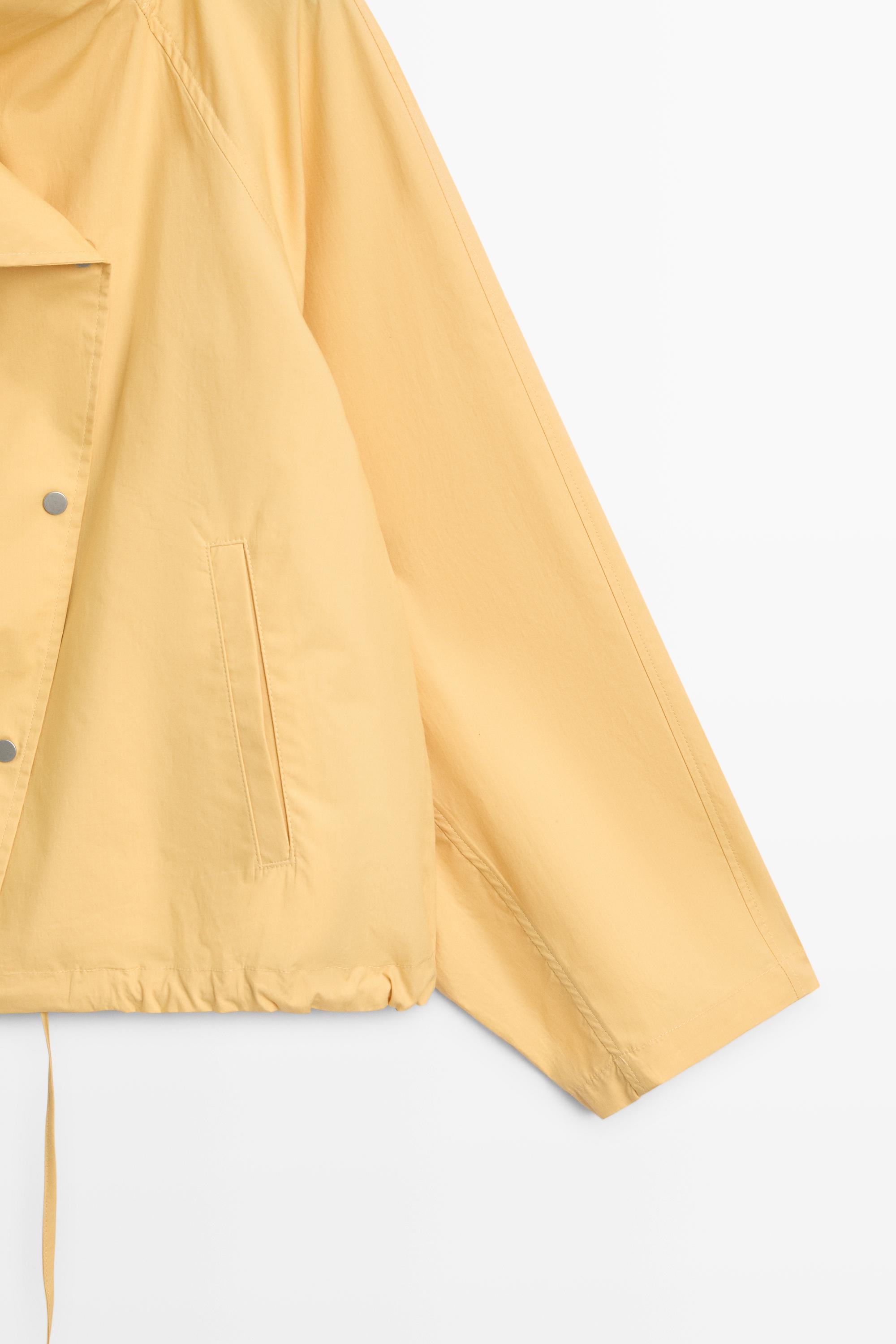 100% cotton bomber jacket with side fastening · Pale Yellow