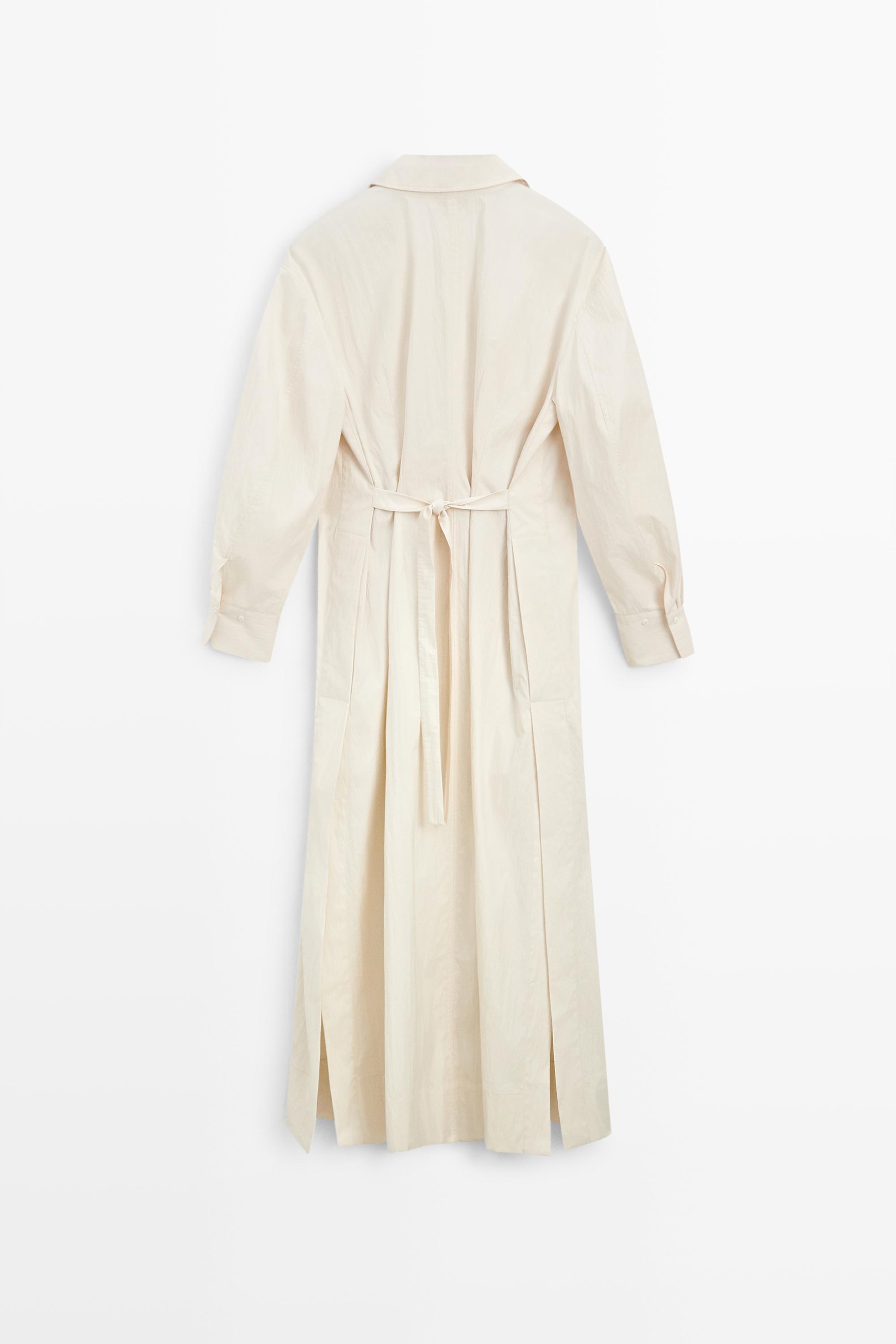 Flowy shirt maxi dress - STUDIO — Beige