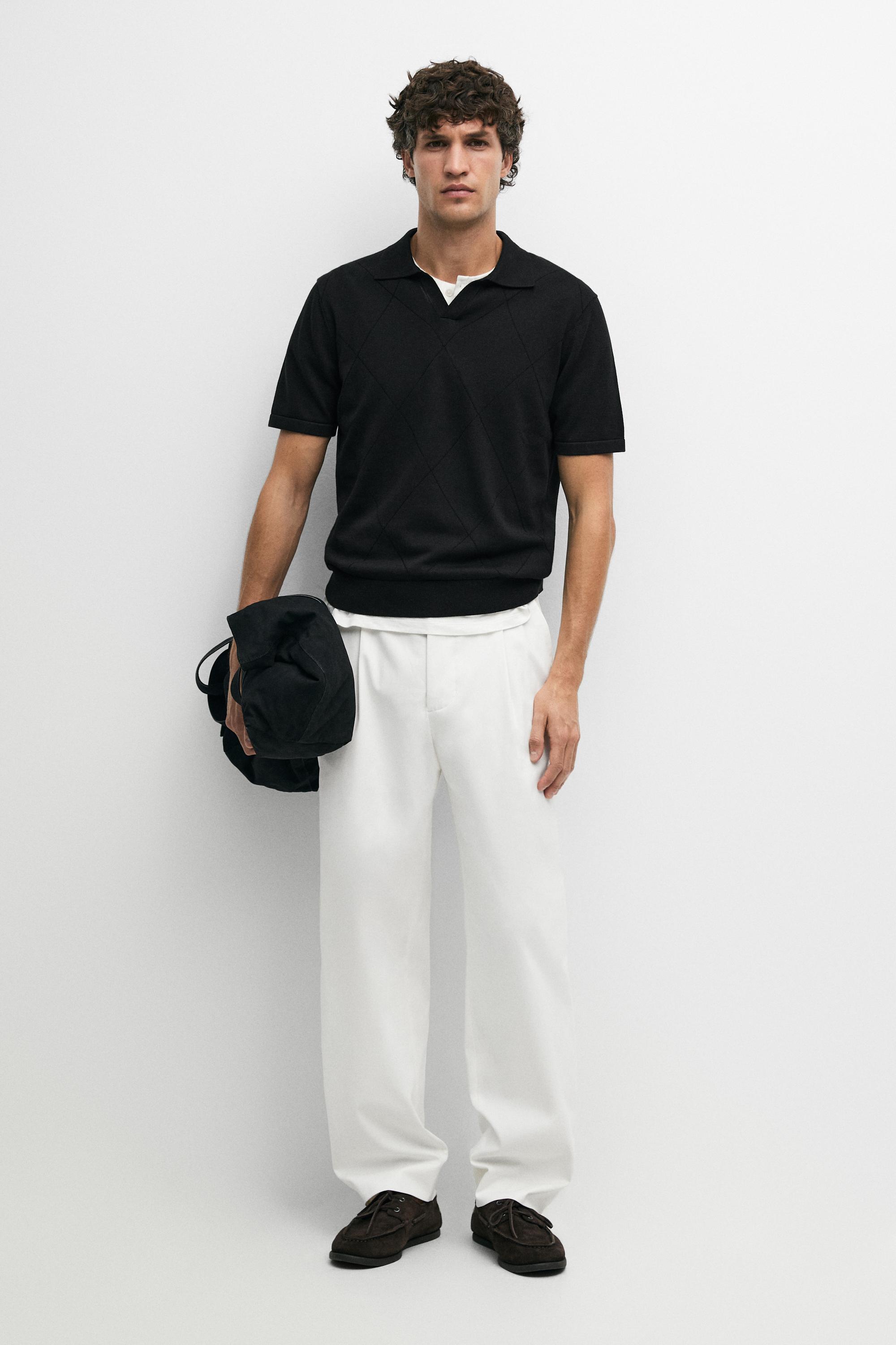Cotton blend darted trousers — WHITE