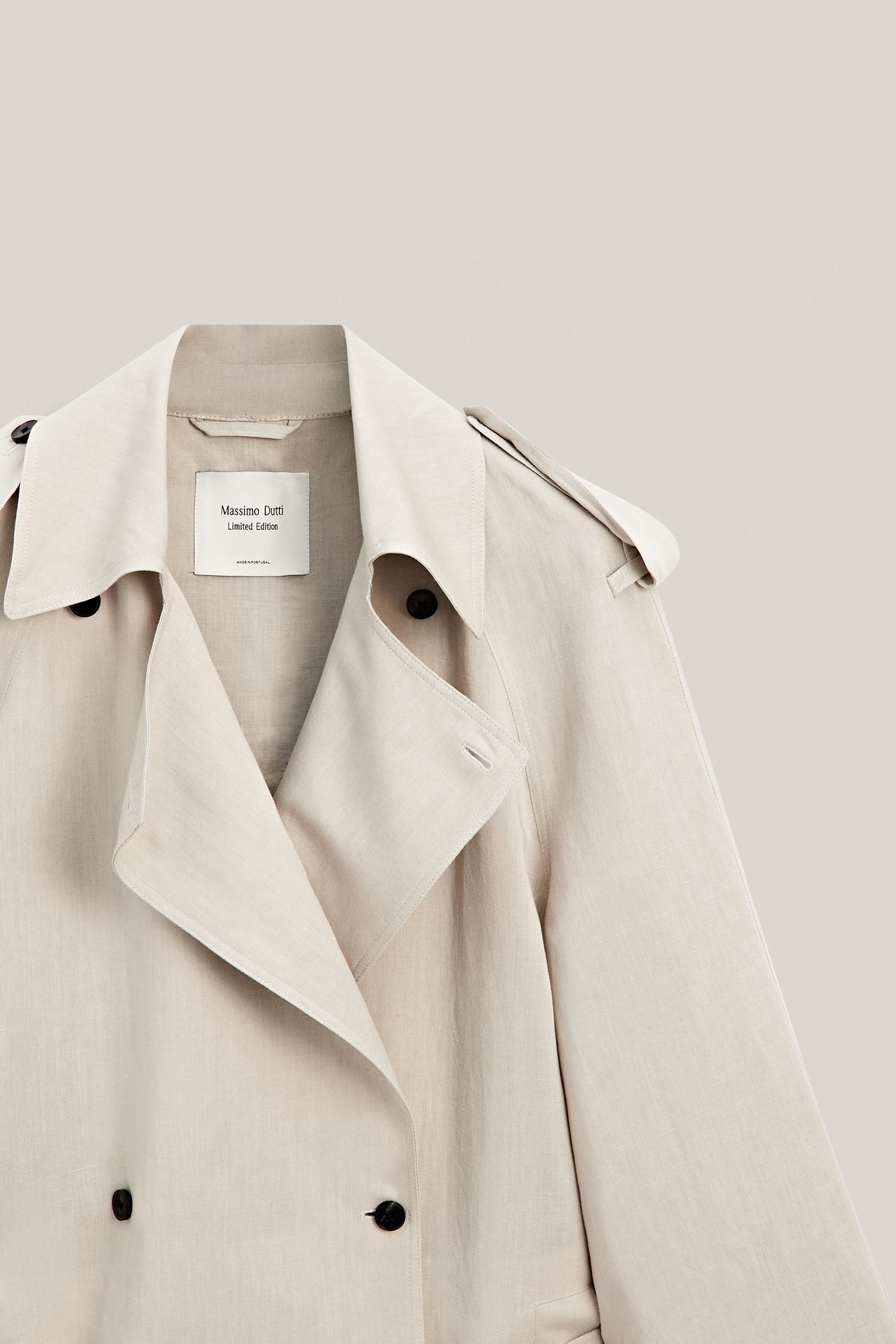 Oversize linen blend trench coat - LIMITED EDITION — SAND