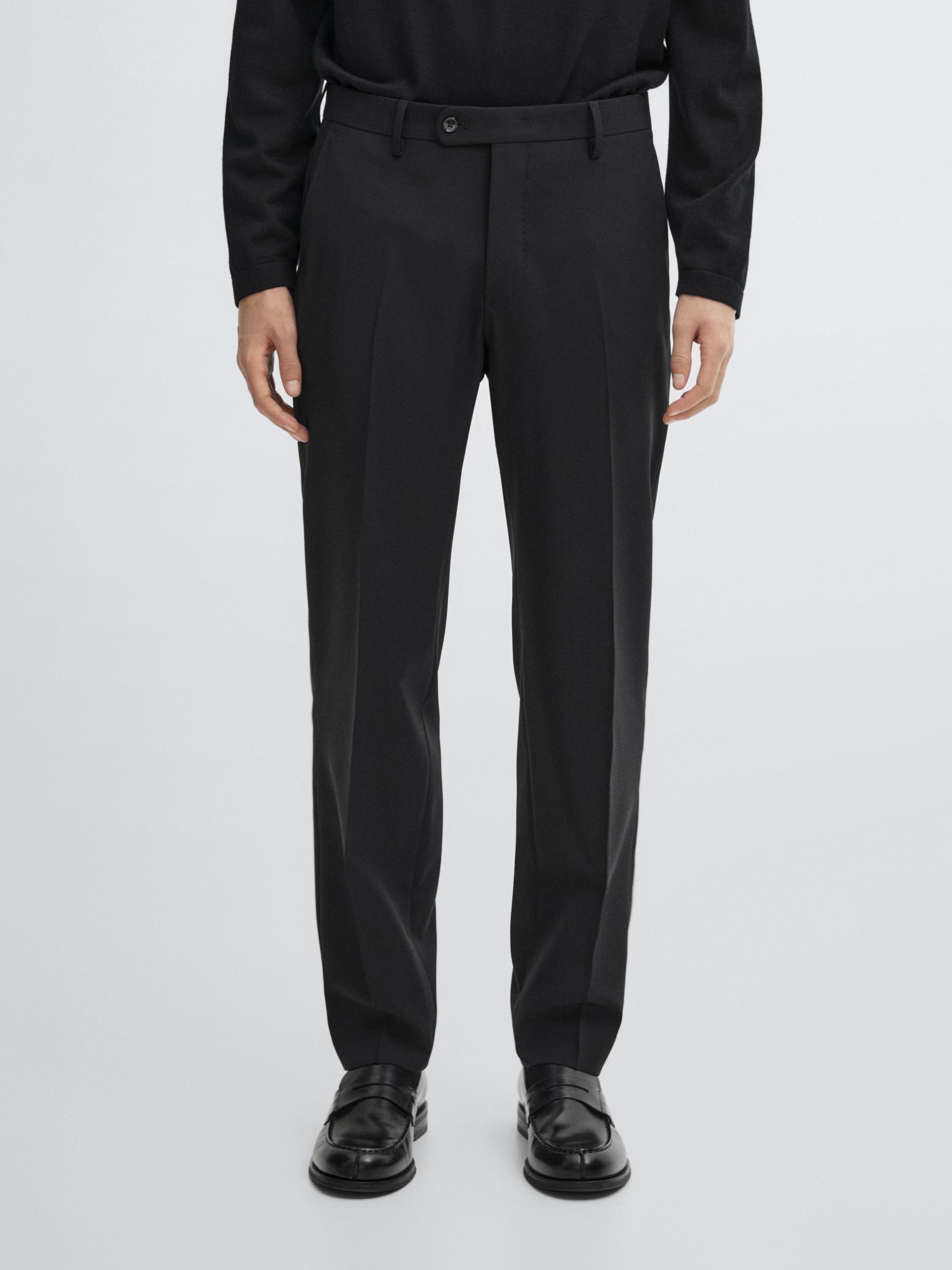 100% wool smart suit trousers