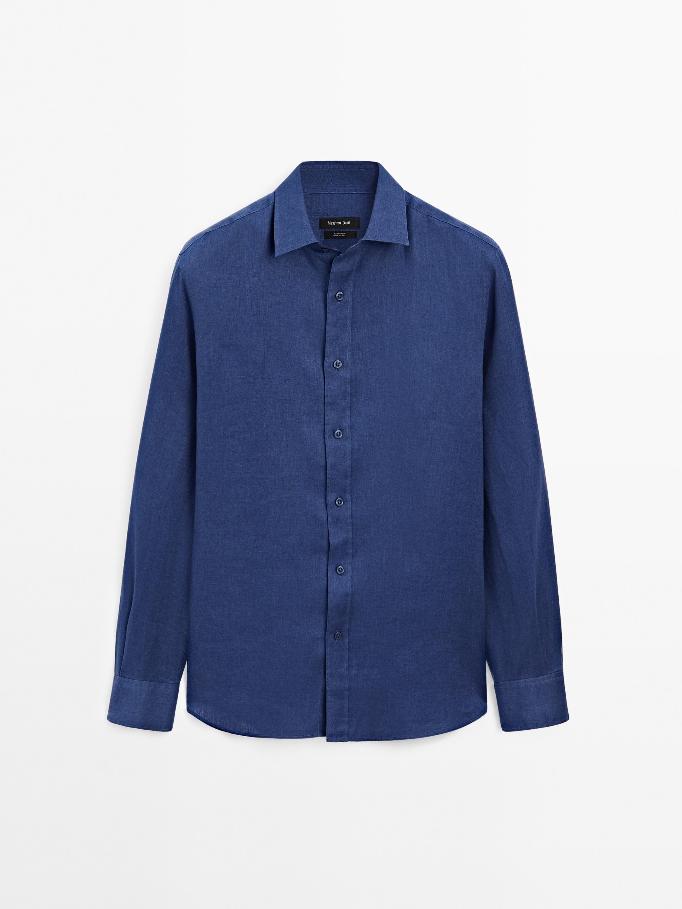 100% linen slim fit shirt