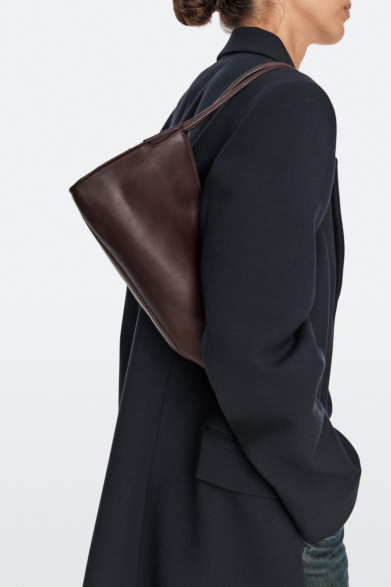 Mini nappa leather satchel — BURGUNDY