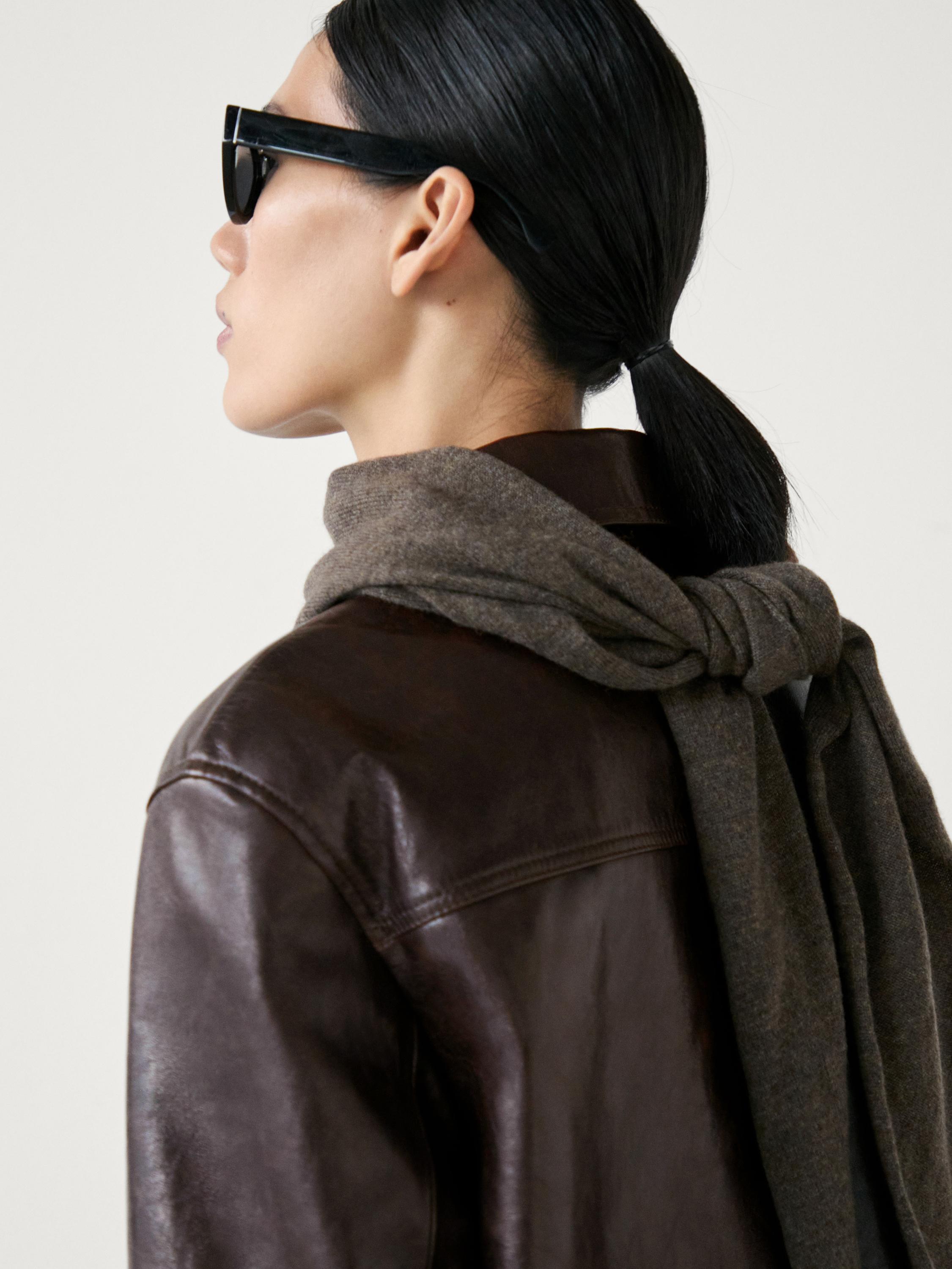 Nappa leather textured blazer