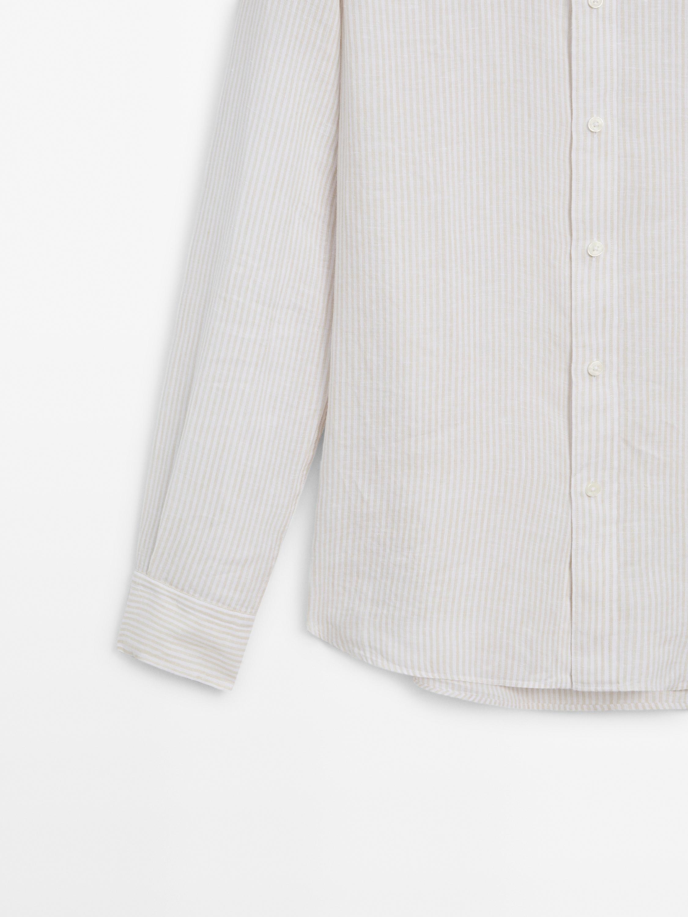100% linen striped shirt