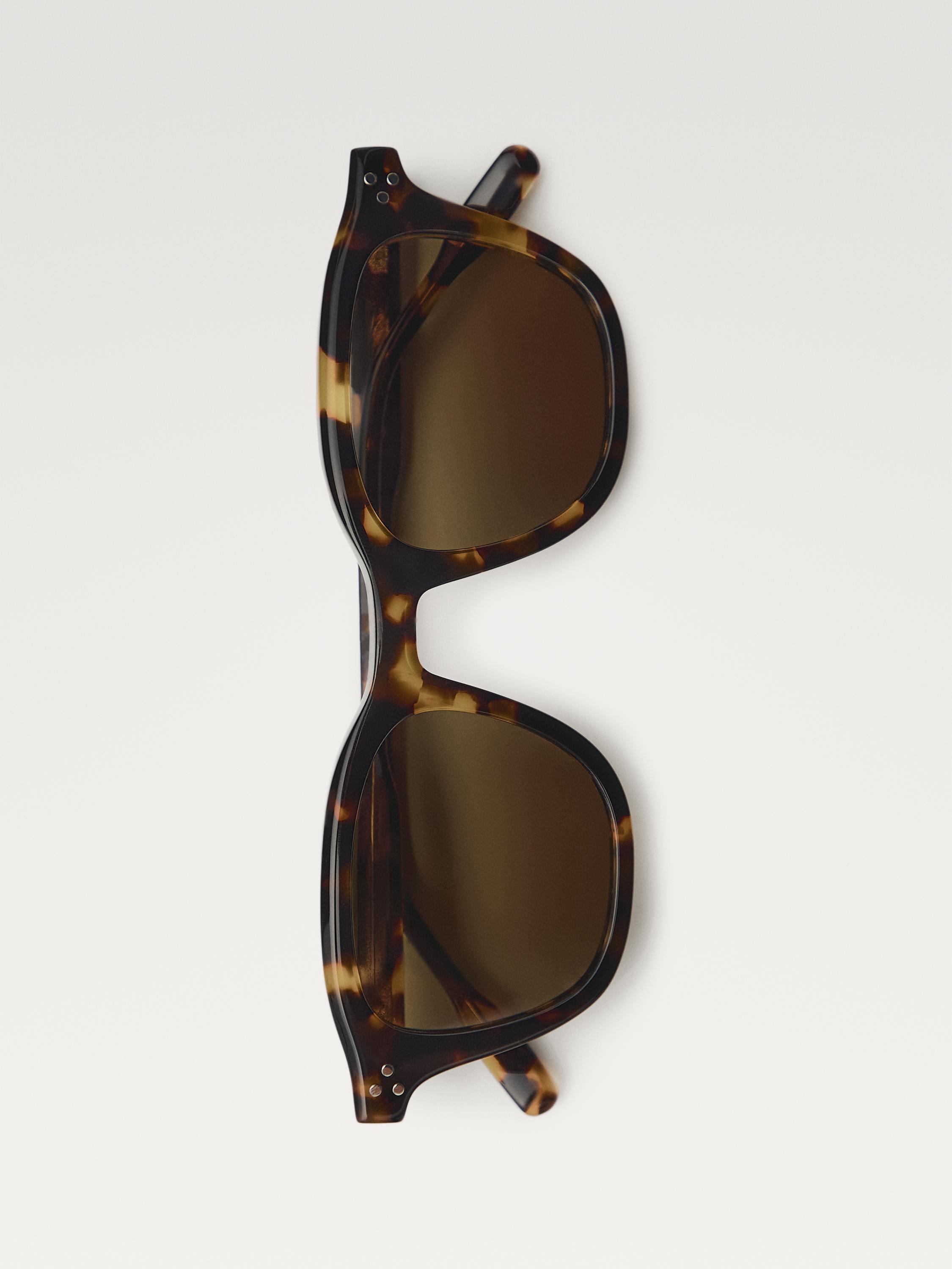 Lunettes de soleil rectangulaires effet écaille
