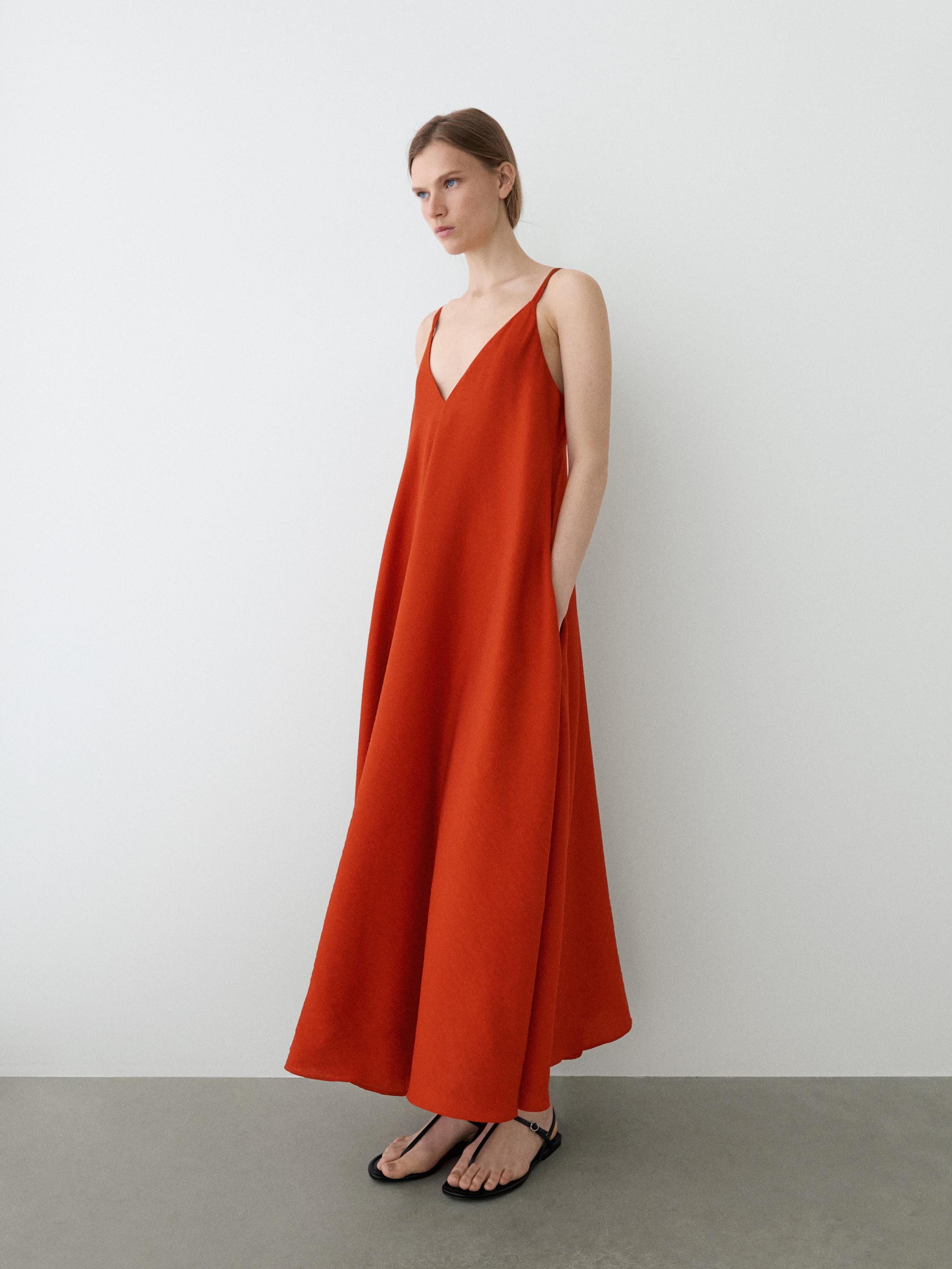 massimo dutti orange dress Rent Massimo Dutti Orange Dress UK 8