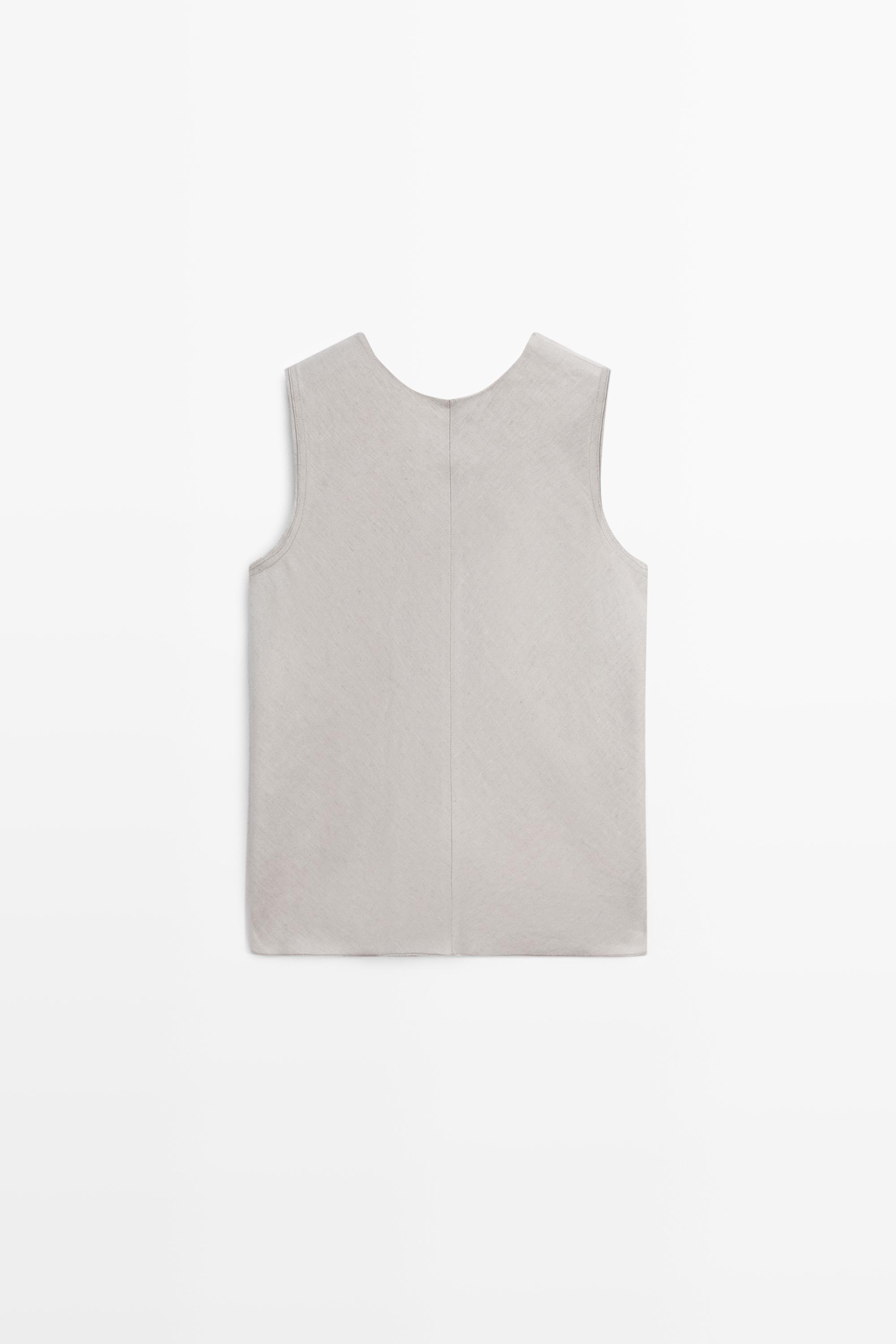 STUDIO Ruffle-detail flowing top — STONE