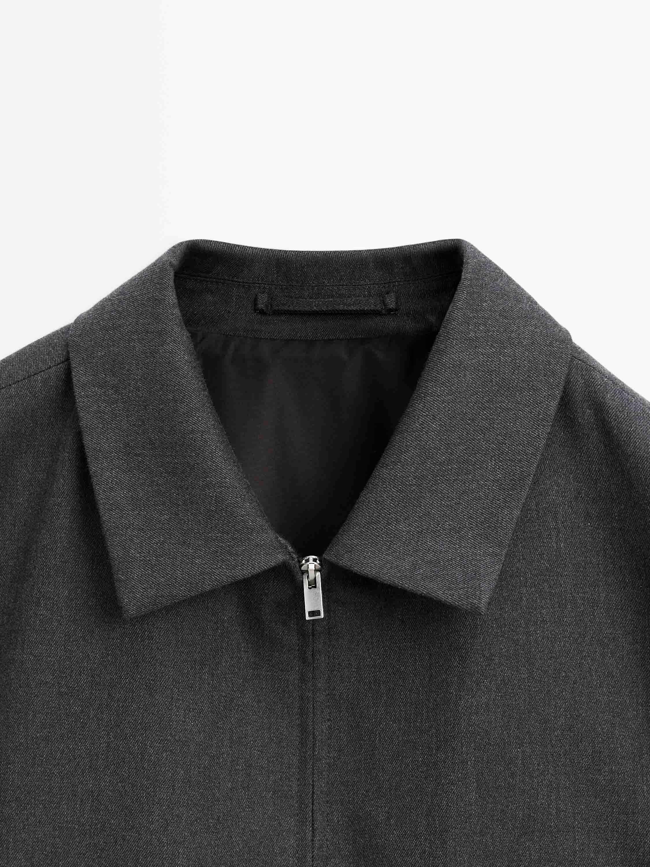 Lightweight wool blend jacket with pocket