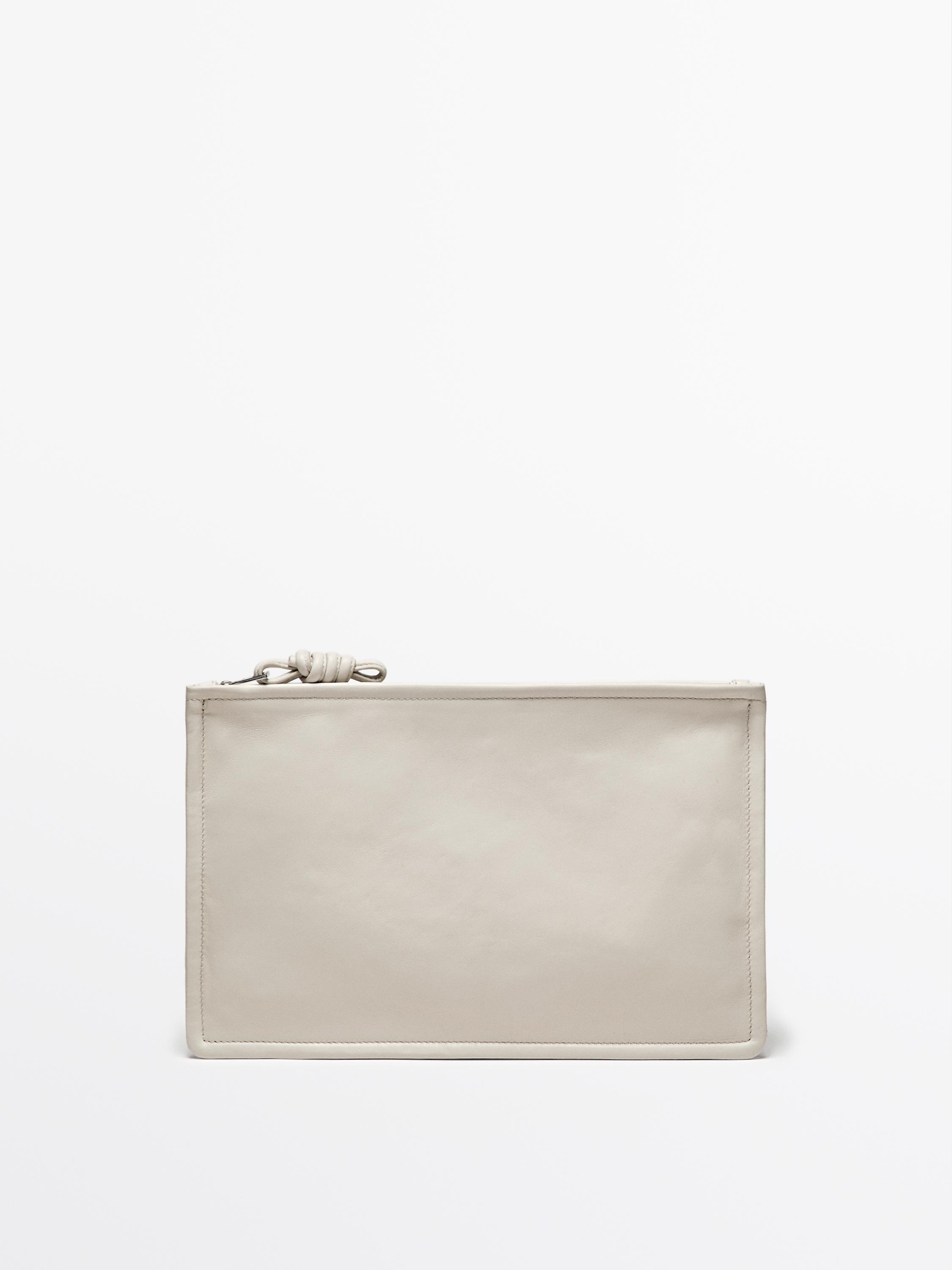 Small nappa leather pouch bag with knot