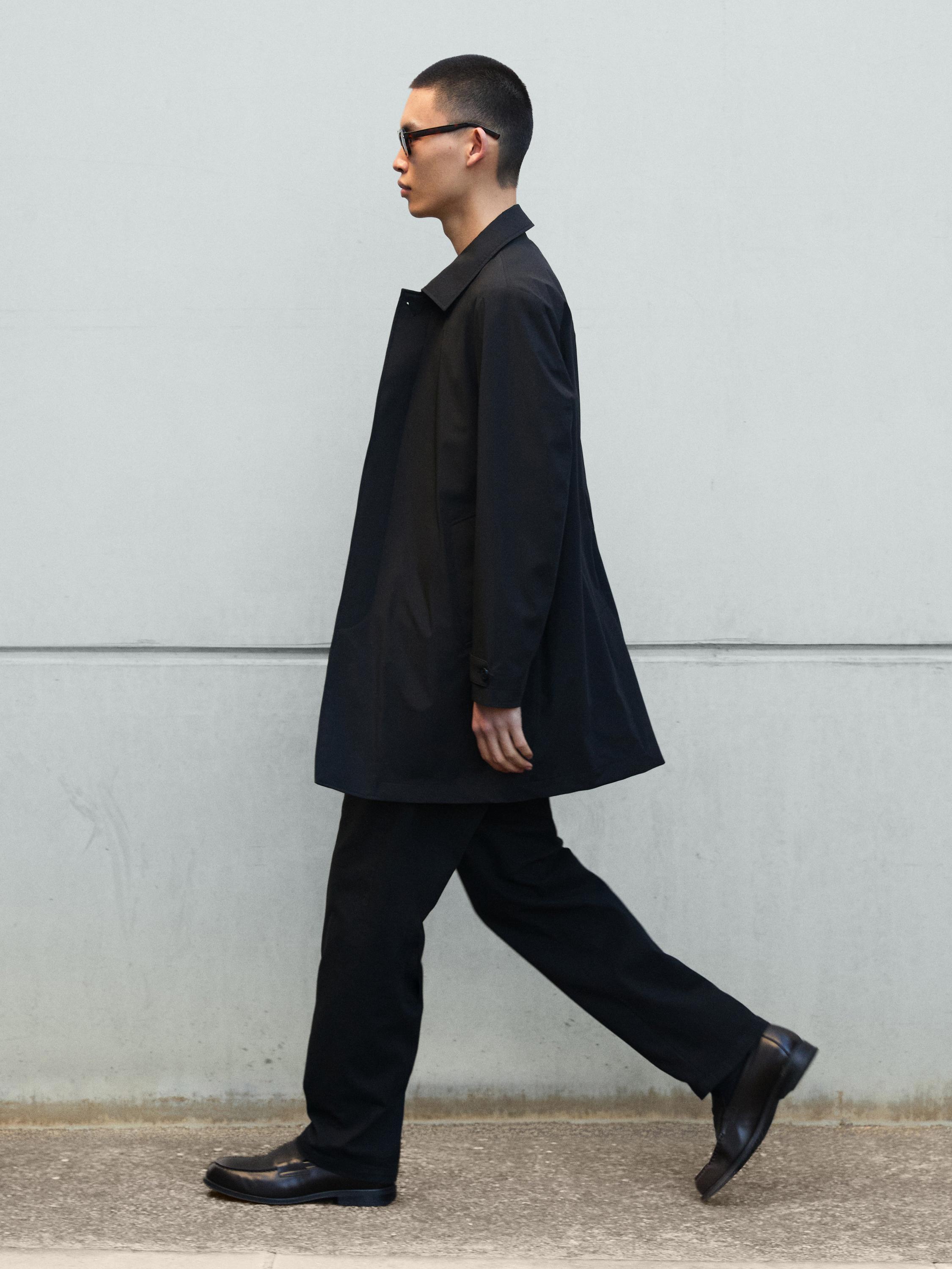 Lightweight technical fabric parka — BLACK