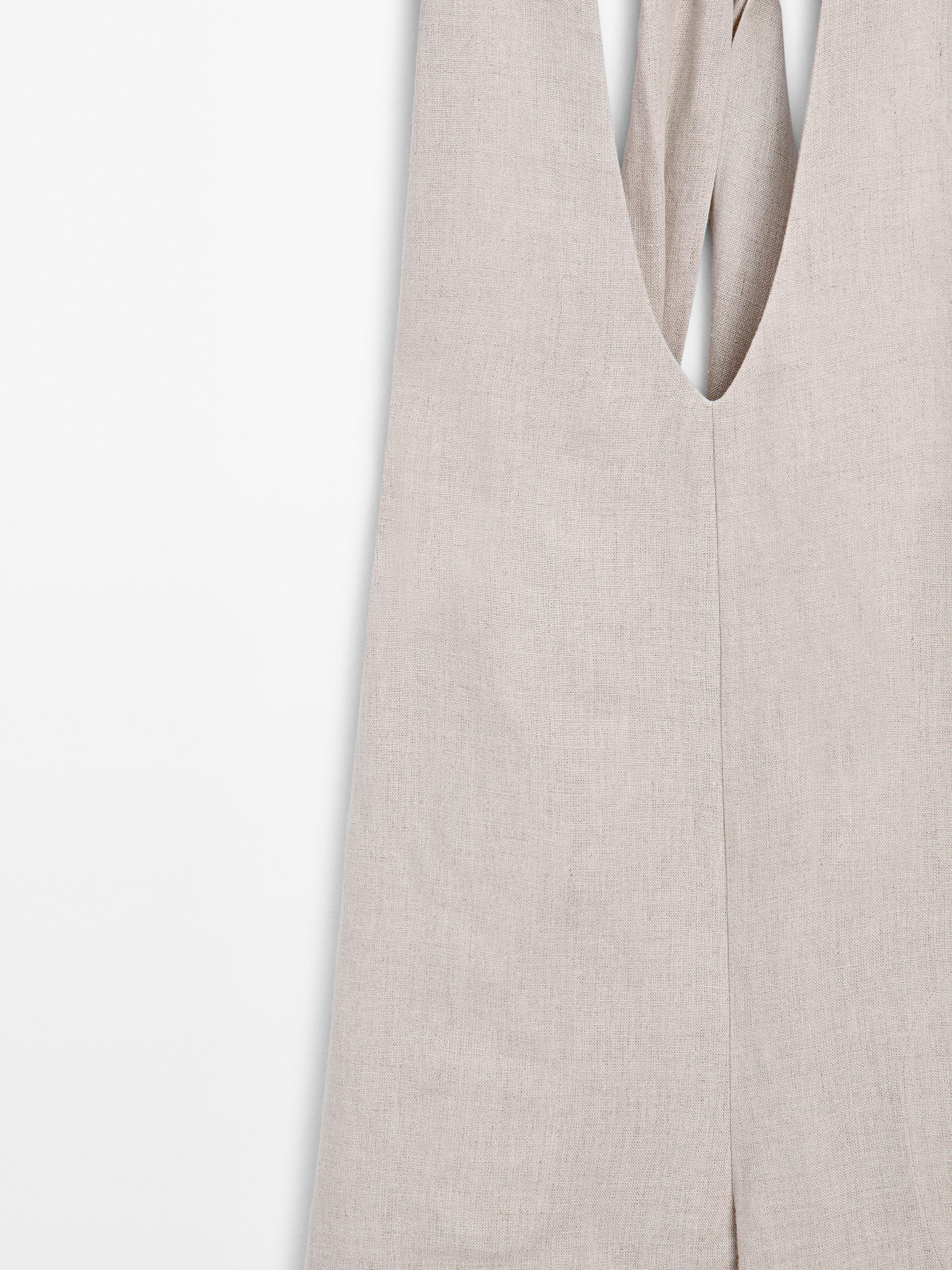 100% linen halter jumpsuit