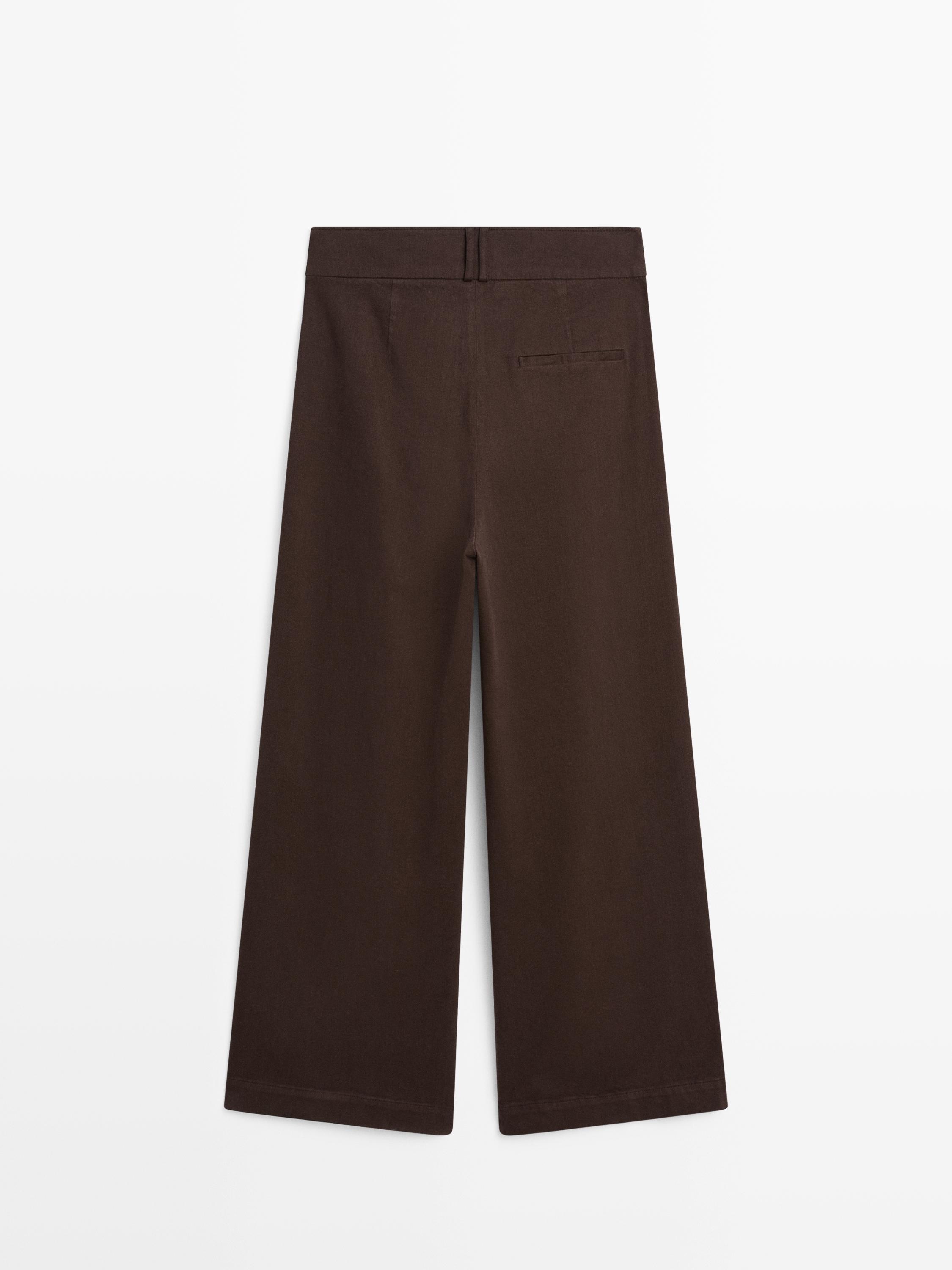 High-waist wide-leg trousers