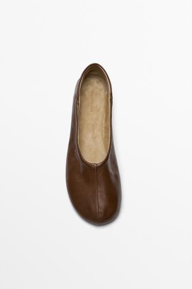 Soft leather ballet flat — HAZELNUT BROWN 5