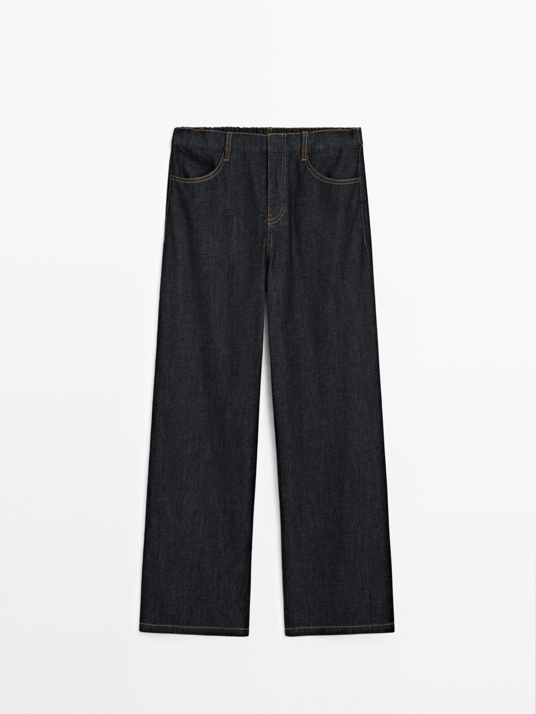 Jean large mid-rise 100 % coton