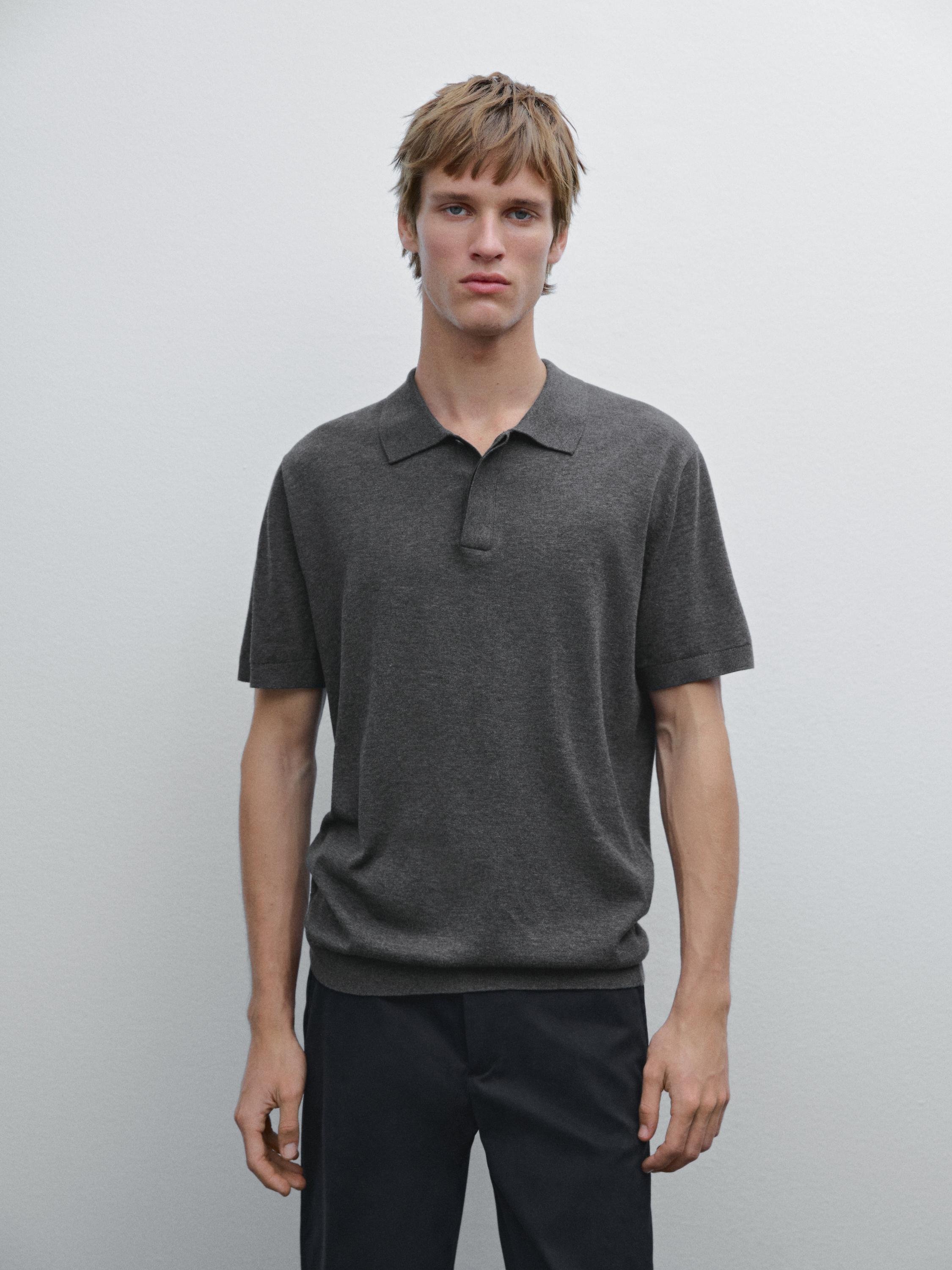 Cotton blend polo shirt