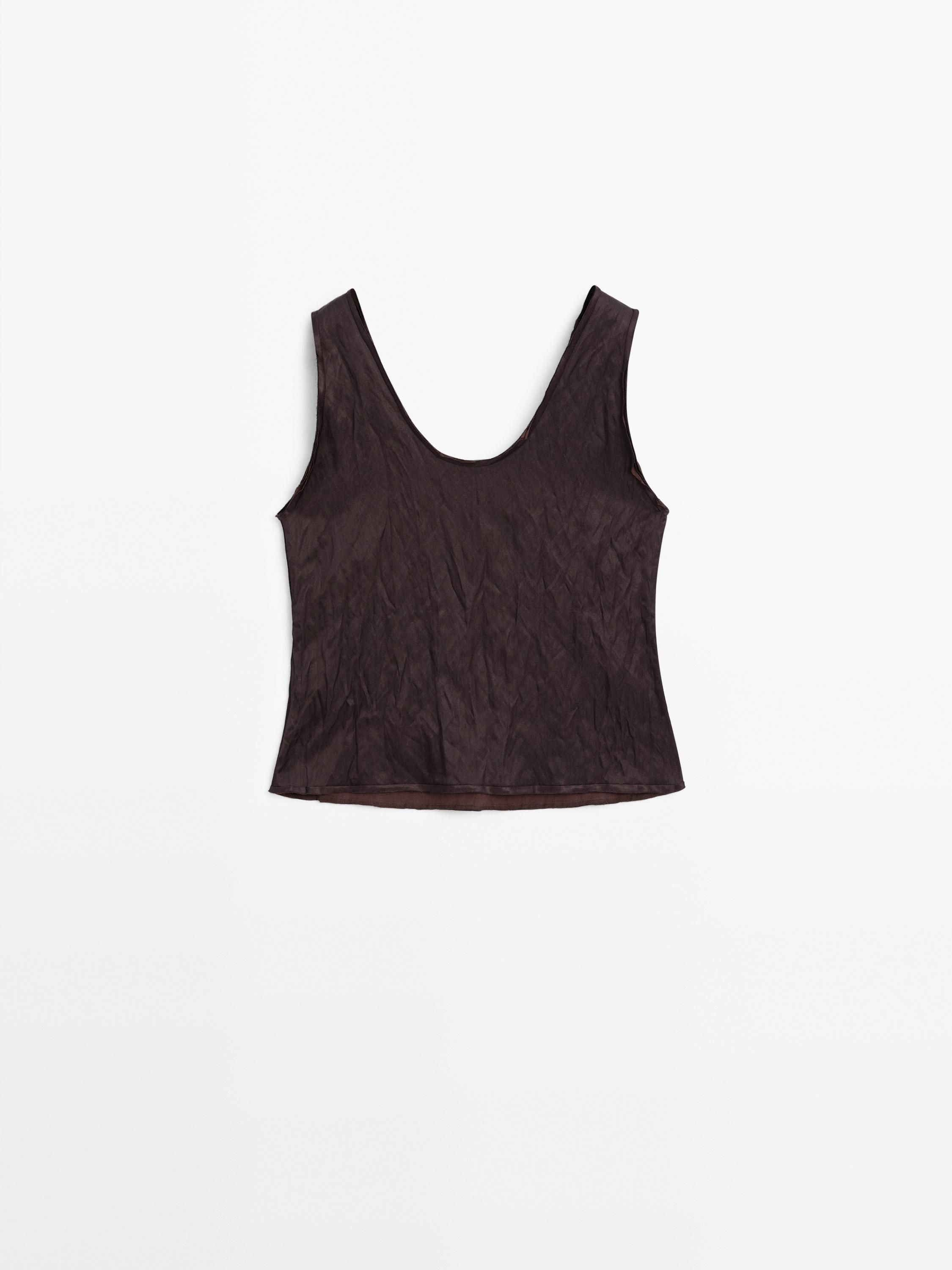 Strappy top with textured detail