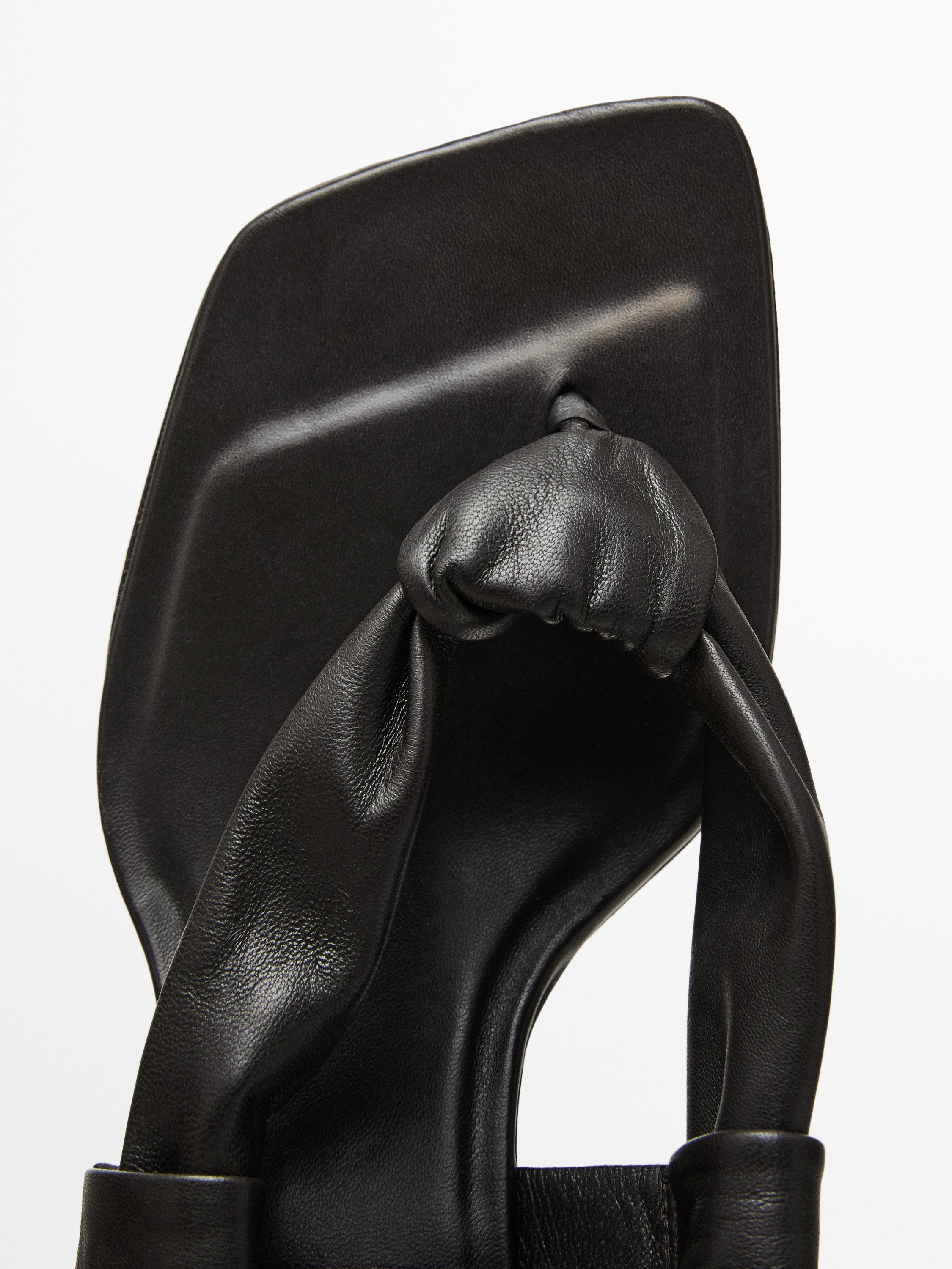 Leather high-heel sandals with tie detail - Limited Edition