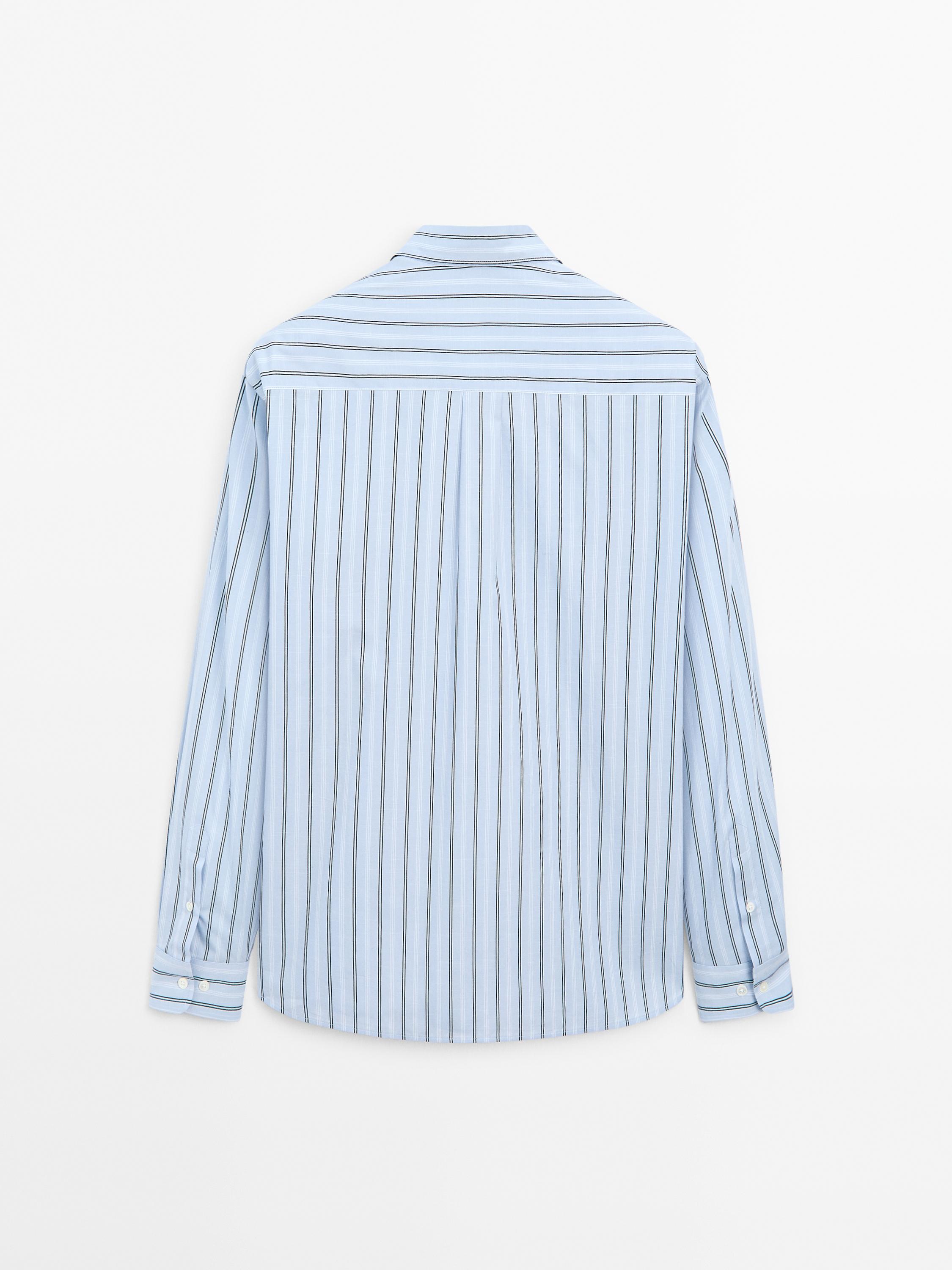 100% cotton regular fit striped shirt