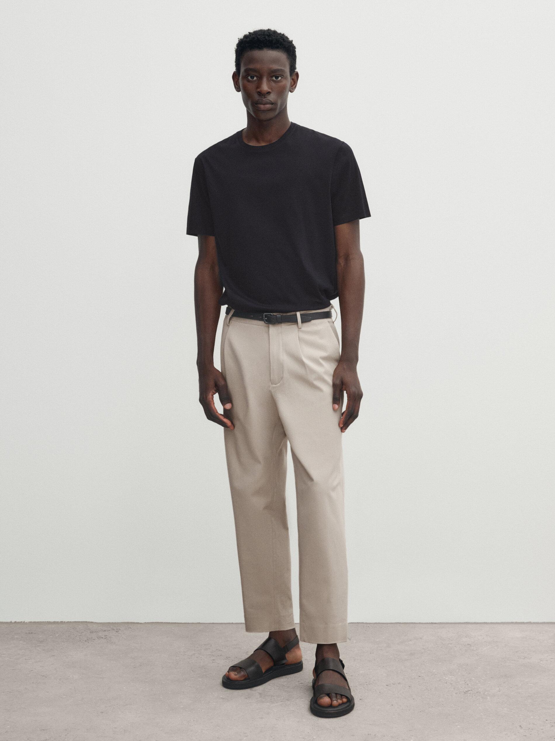 100% mercerised cotton T-shirt — NAVY BLUE