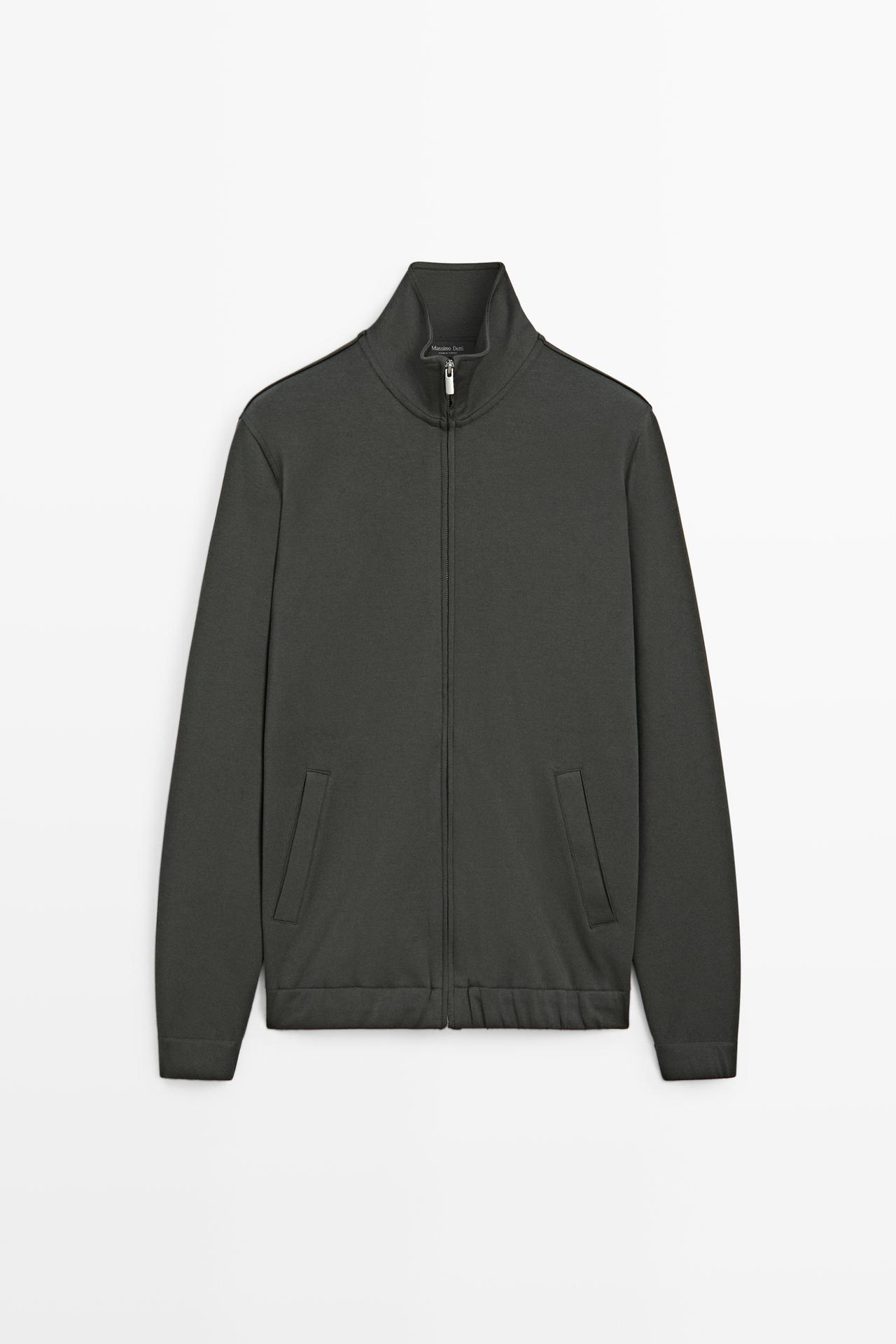 Cotton-Blend Suede Jacket, Co-ord Look — DARK GREEN