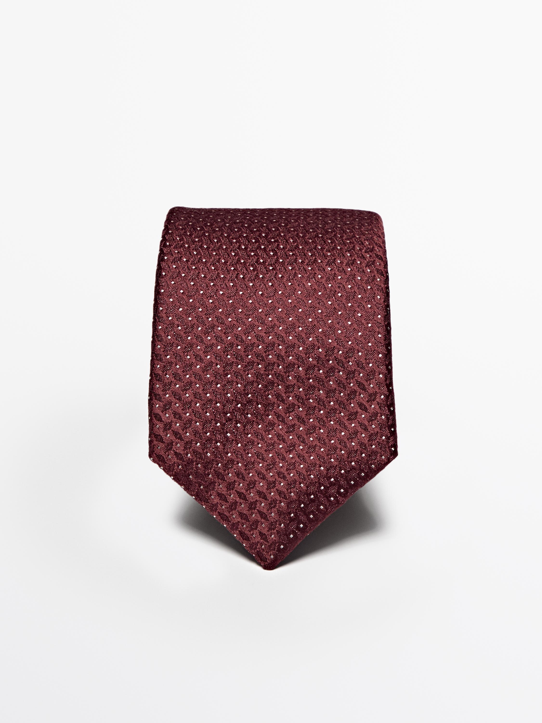100% mulberry silk polka dot tie