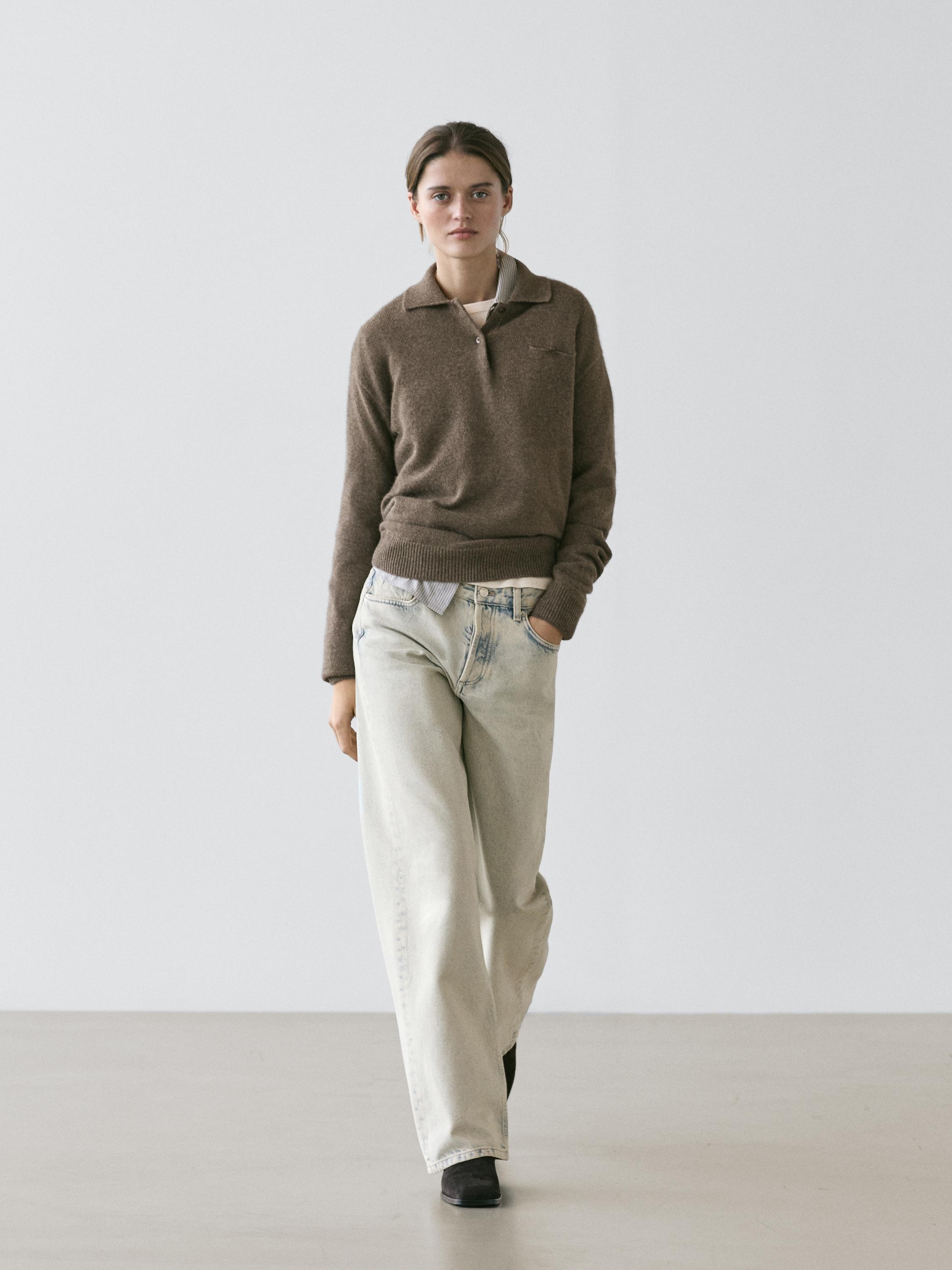 Mid-rise wide-leg jeans