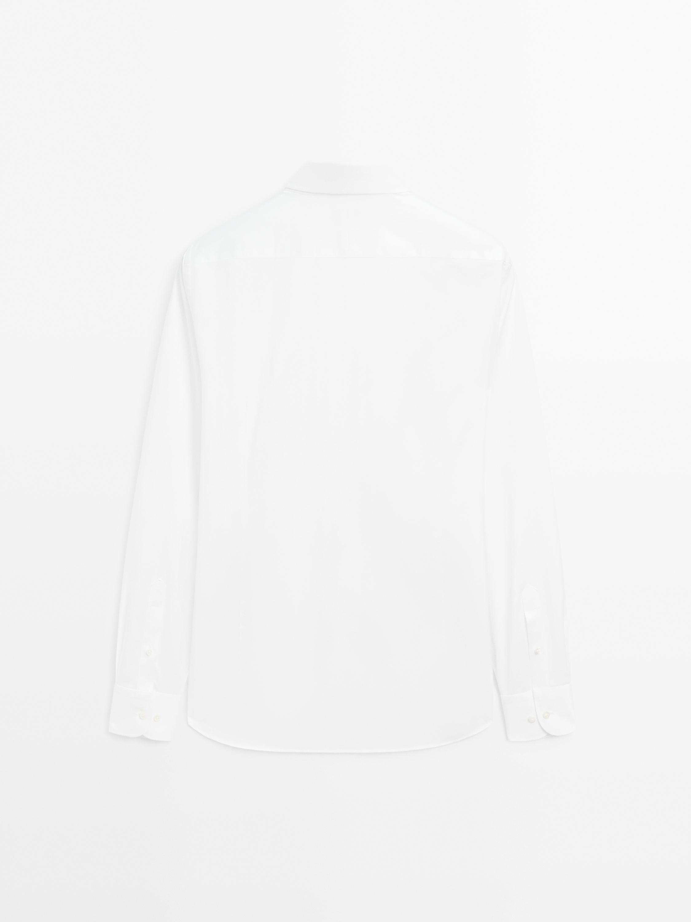 Slim fit 100% cotton shirt — WHITE