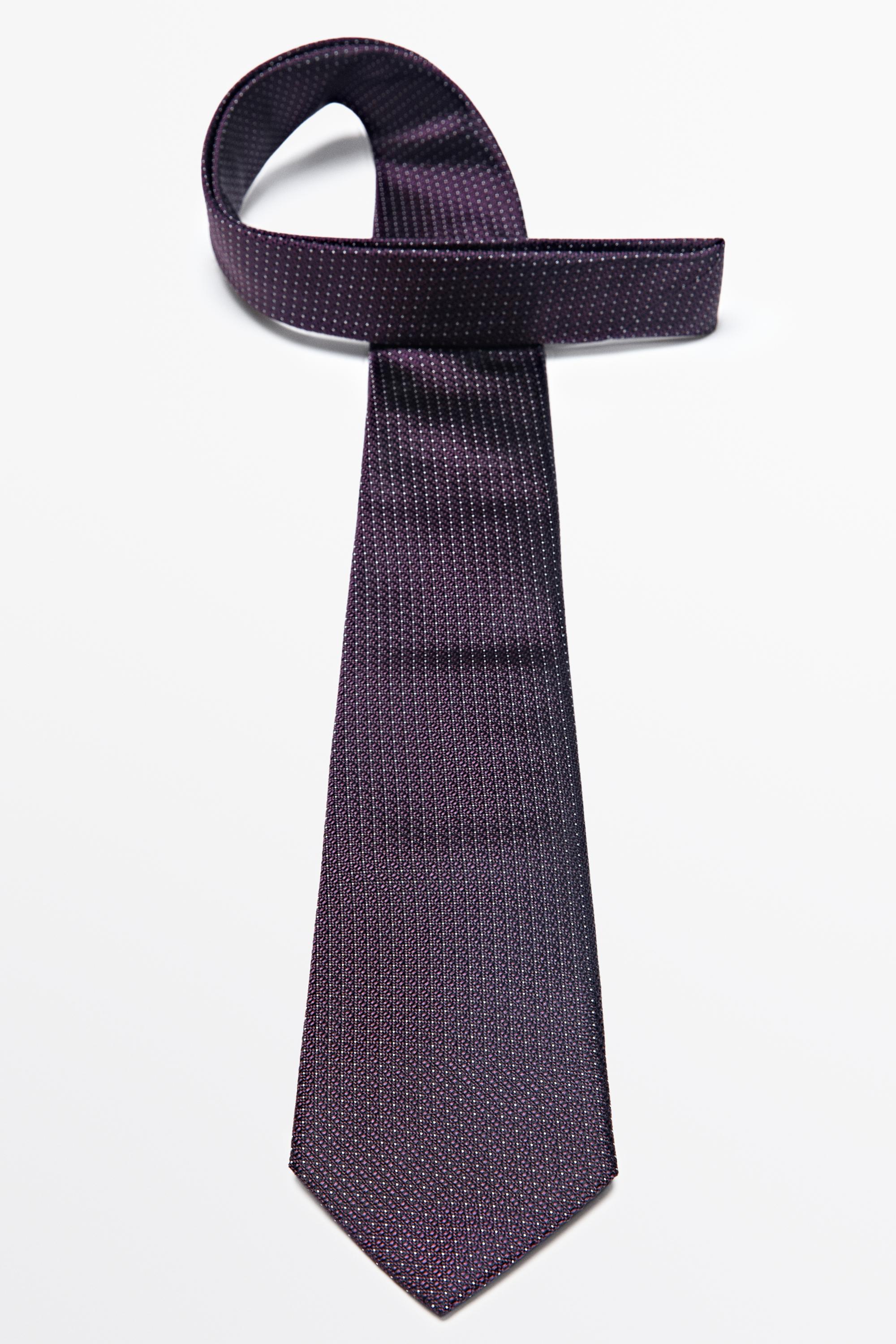100% silk micro-polka dot tie — BURGUNDY