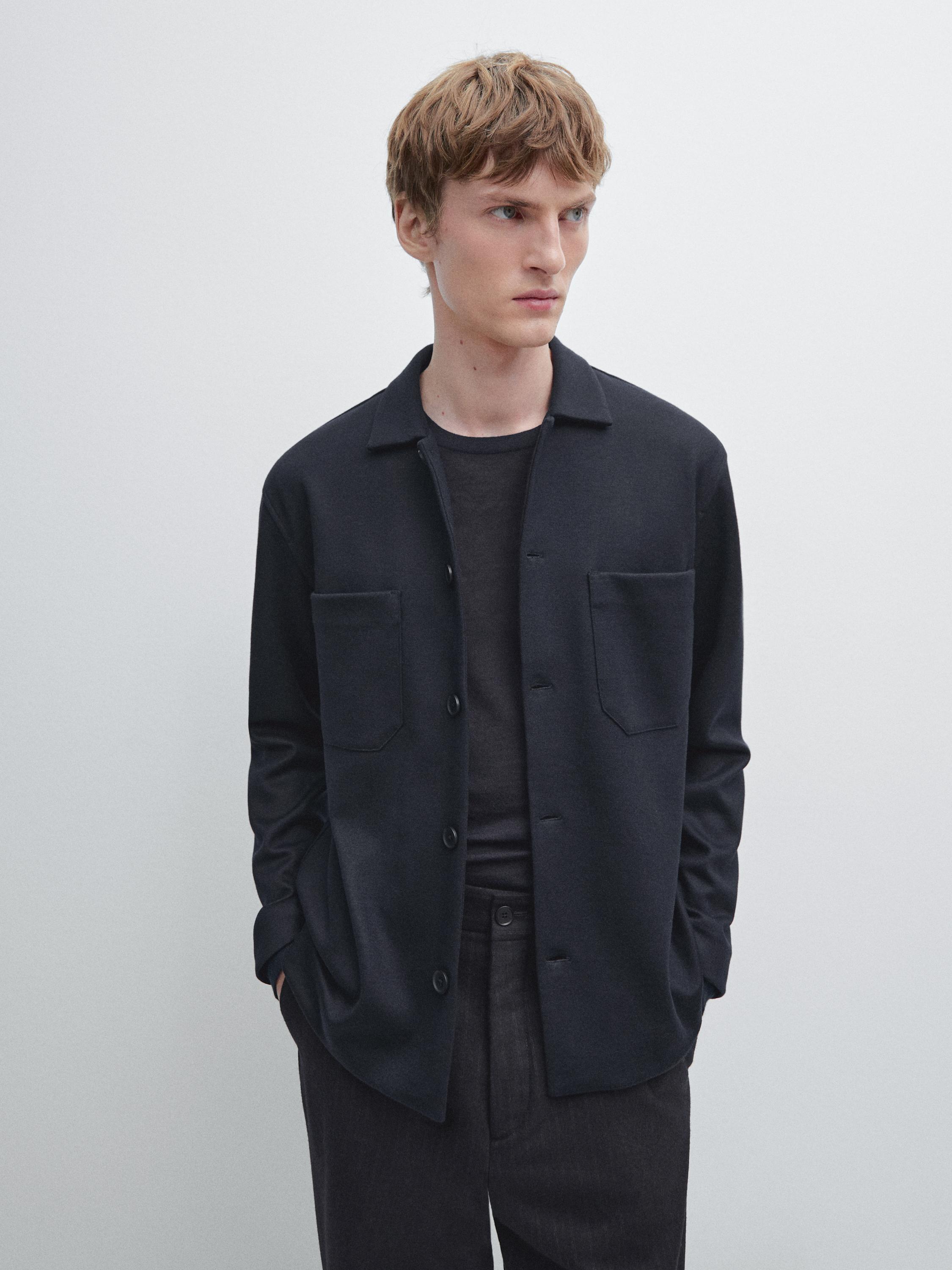 Overshirt with buttoned pockets